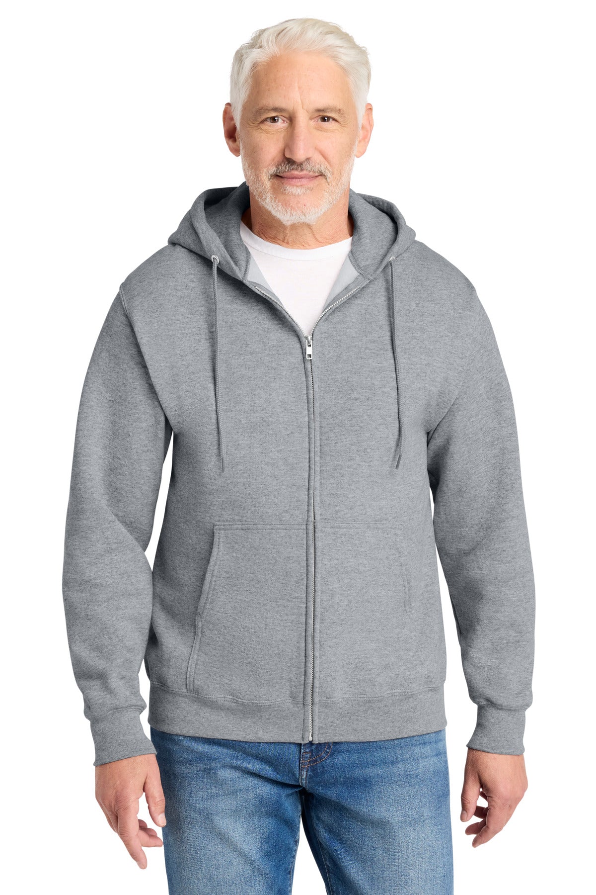 Custom Athletic Heather Core Fleece Full-Zip Hoodie PC78ZH, personalized by SanCanDo Swag in Argyle, TX