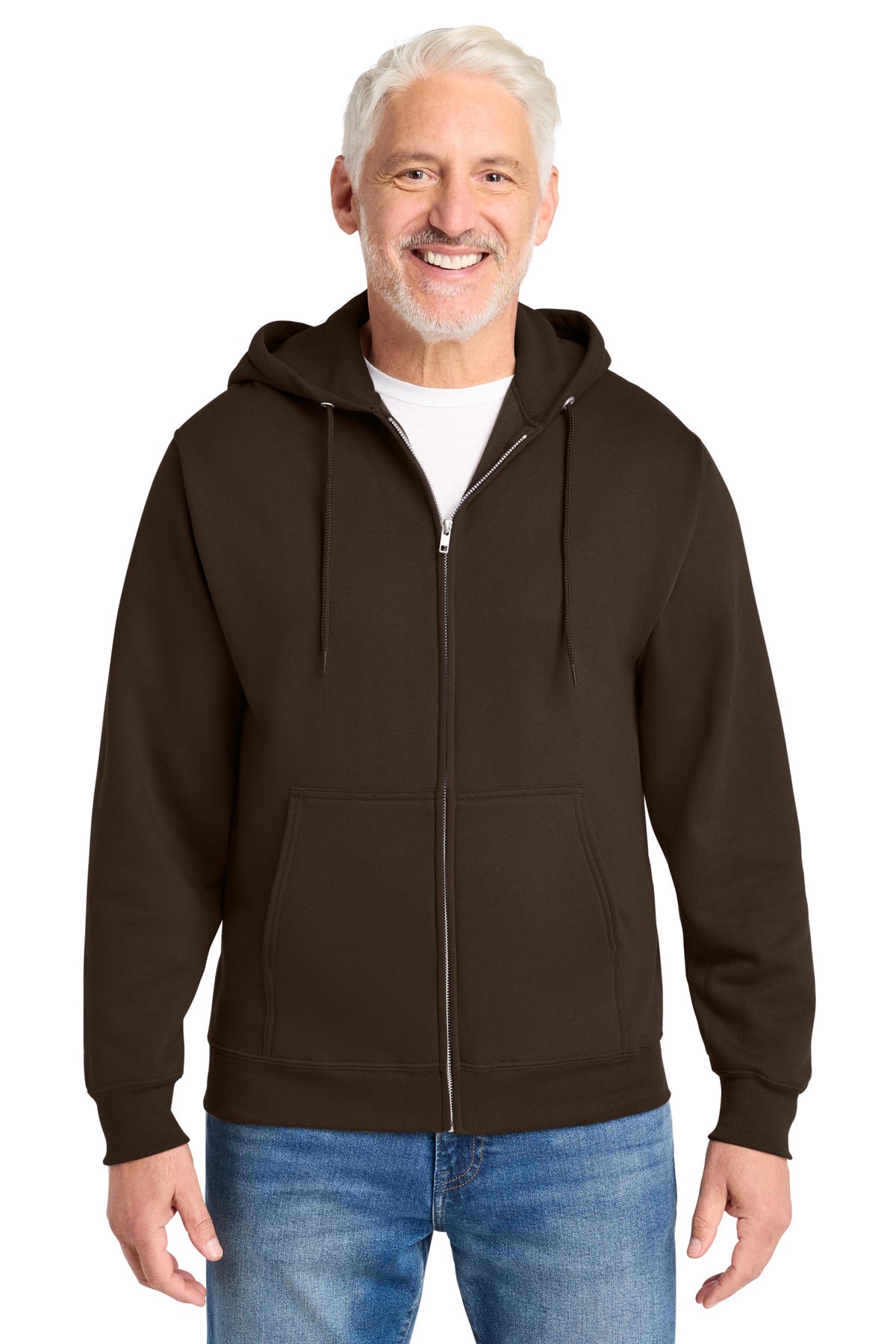 Custom Dark Chocolate Brown Core Fleece Full-Zip Hoodie PC78ZH, personalized by SanCanDo Swag in Argyle, TX