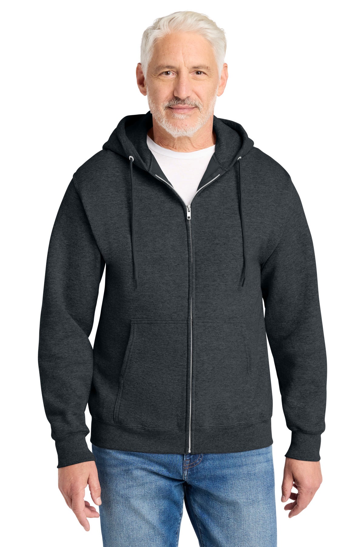 Custom Dark Heather Grey Core Fleece Full-Zip Hoodie PC78ZH, personalized by SanCanDo Swag in Argyle, TX