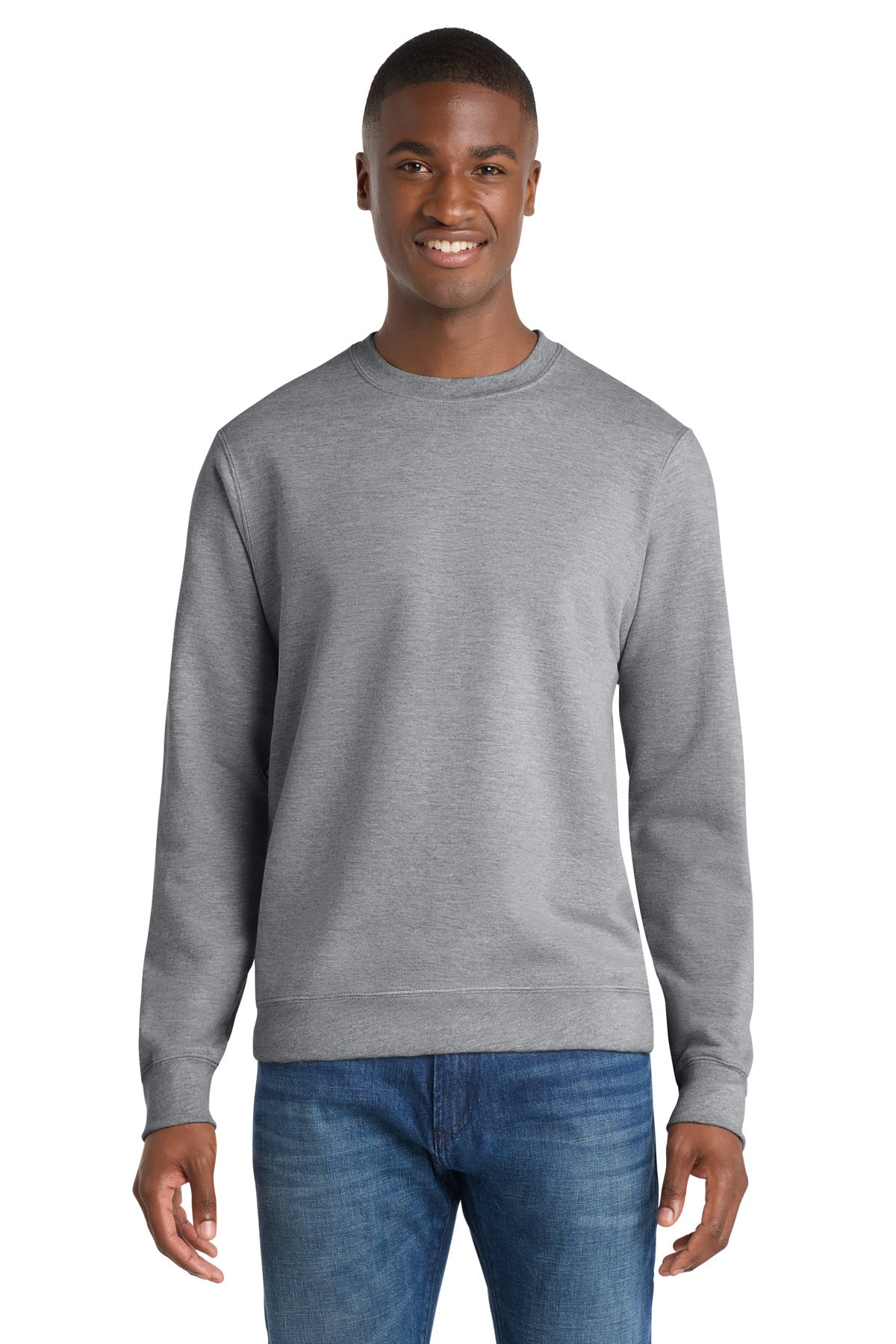 Custom Athletic Heather Fan Favorite Fleece Crewneck PC850, personalized by SanCanDo Swag in Argyle, TX