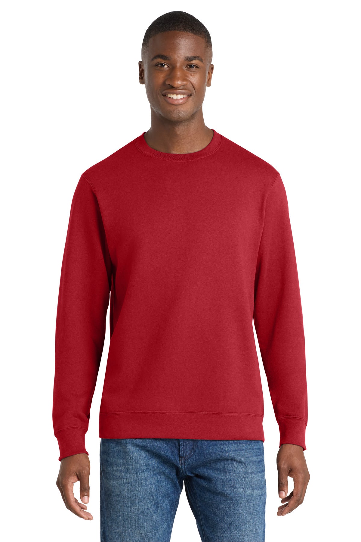 Custom Team Cardinal Fan Favorite Fleece Crewneck PC850, personalized by SanCanDo Swag in Argyle, TX