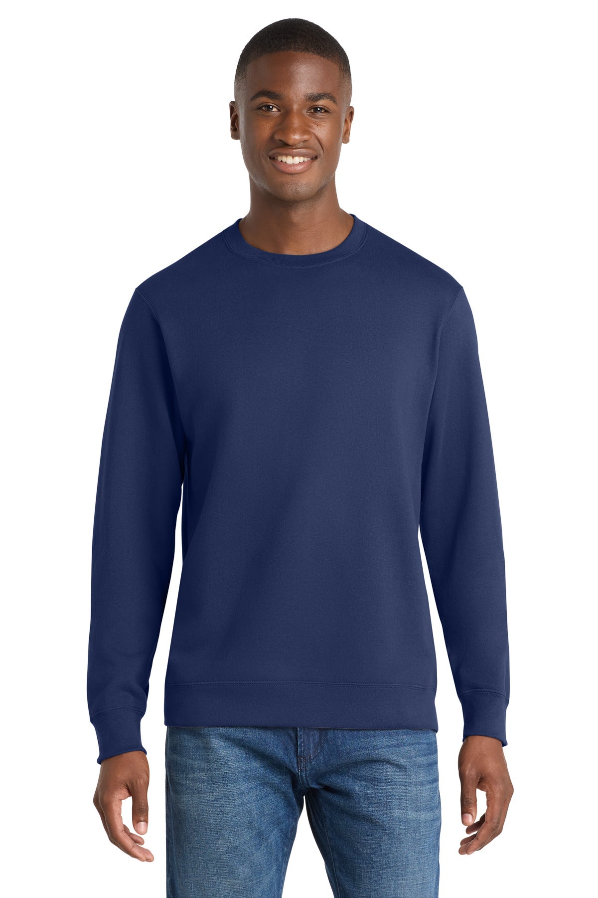 Custom Team Navy Fan Favorite Fleece Crewneck PC850, personalized by SanCanDo Swag in Argyle, TX