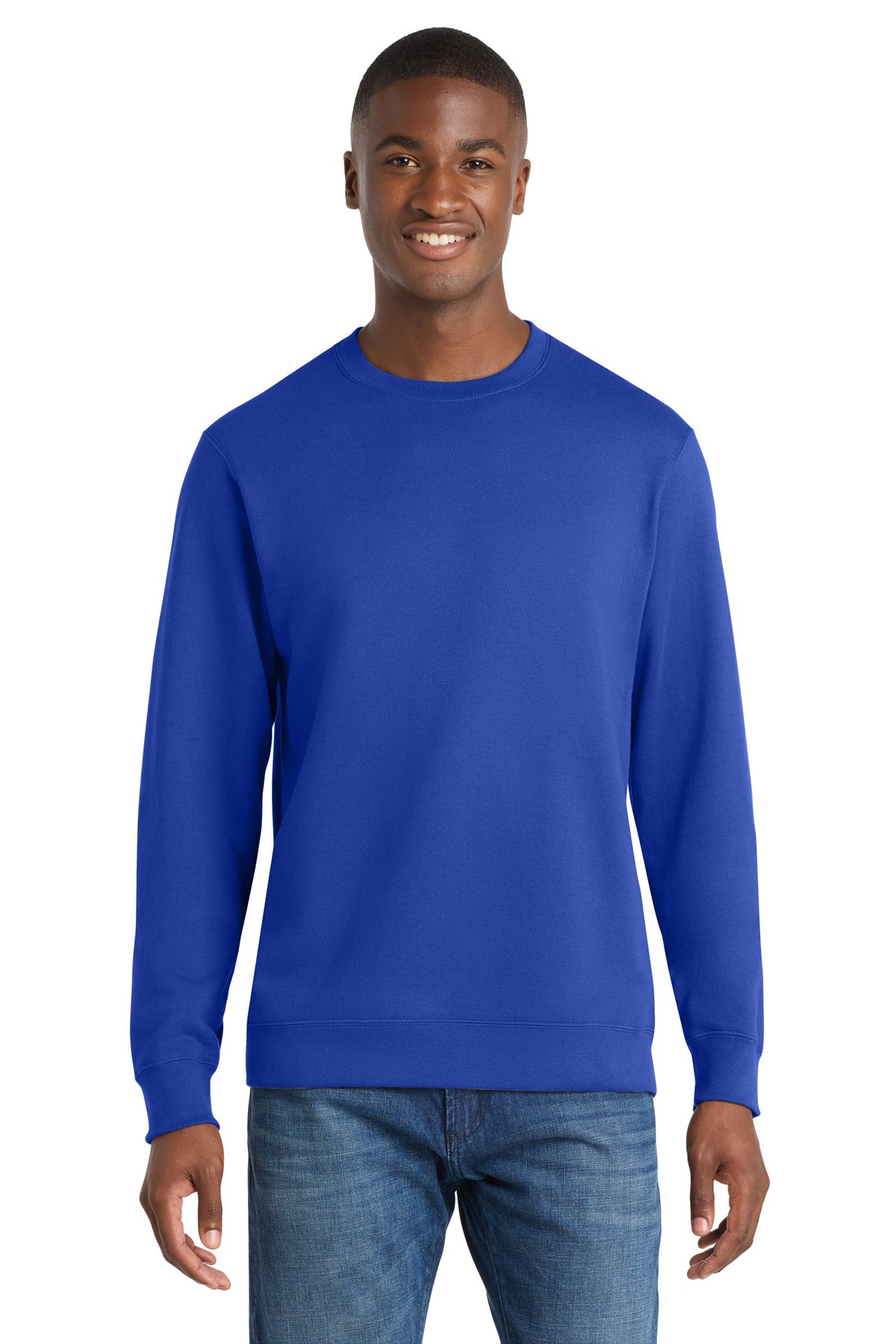 Custom True Royal Fan Favorite Fleece Crewneck PC850, personalized by SanCanDo Swag in Argyle, TX