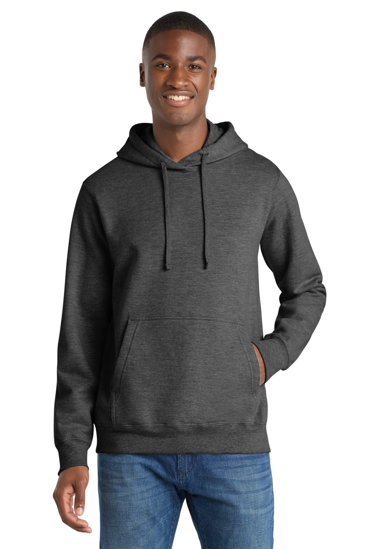 Custom Dark Heather Grey Fan Favorite Fleece Hoodie PC850H, personalized by SanCanDo Swag in Argyle, TX