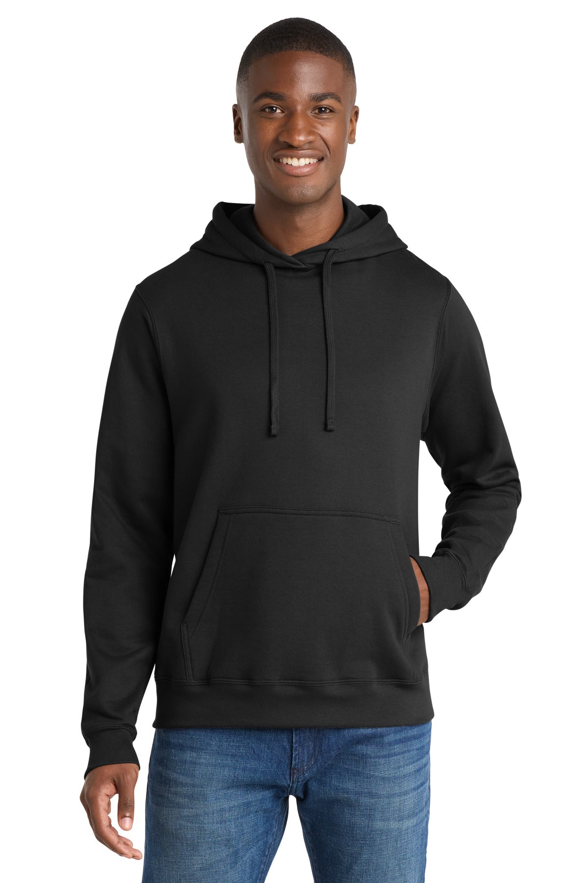 Custom Jet Black Fan Favorite Fleece Hoodie PC850H, personalized by SanCanDo Swag in Argyle, TX