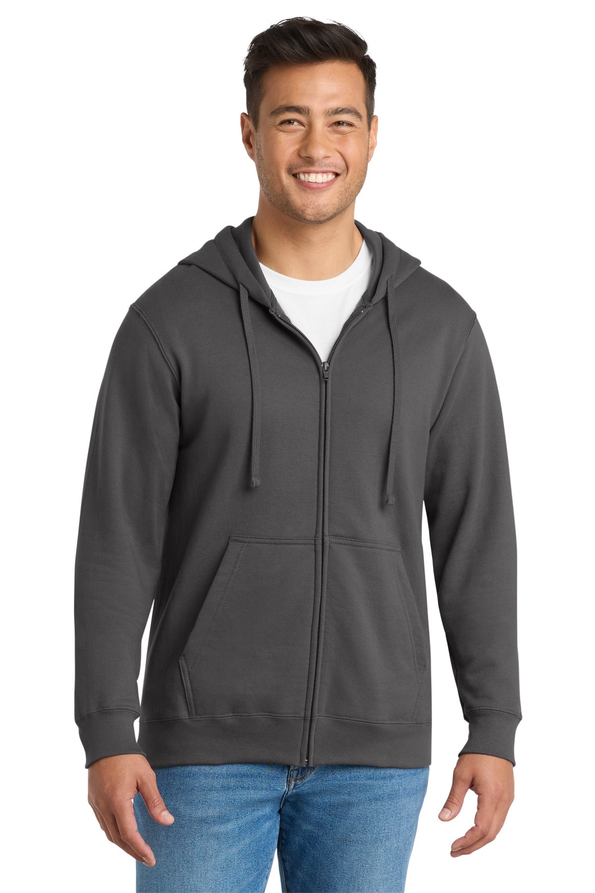 Custom Charcoal Fan Favorite Fleece Full-Zip Hoodie PC850ZH, personalized by SanCanDo Swag in Argyle, TX