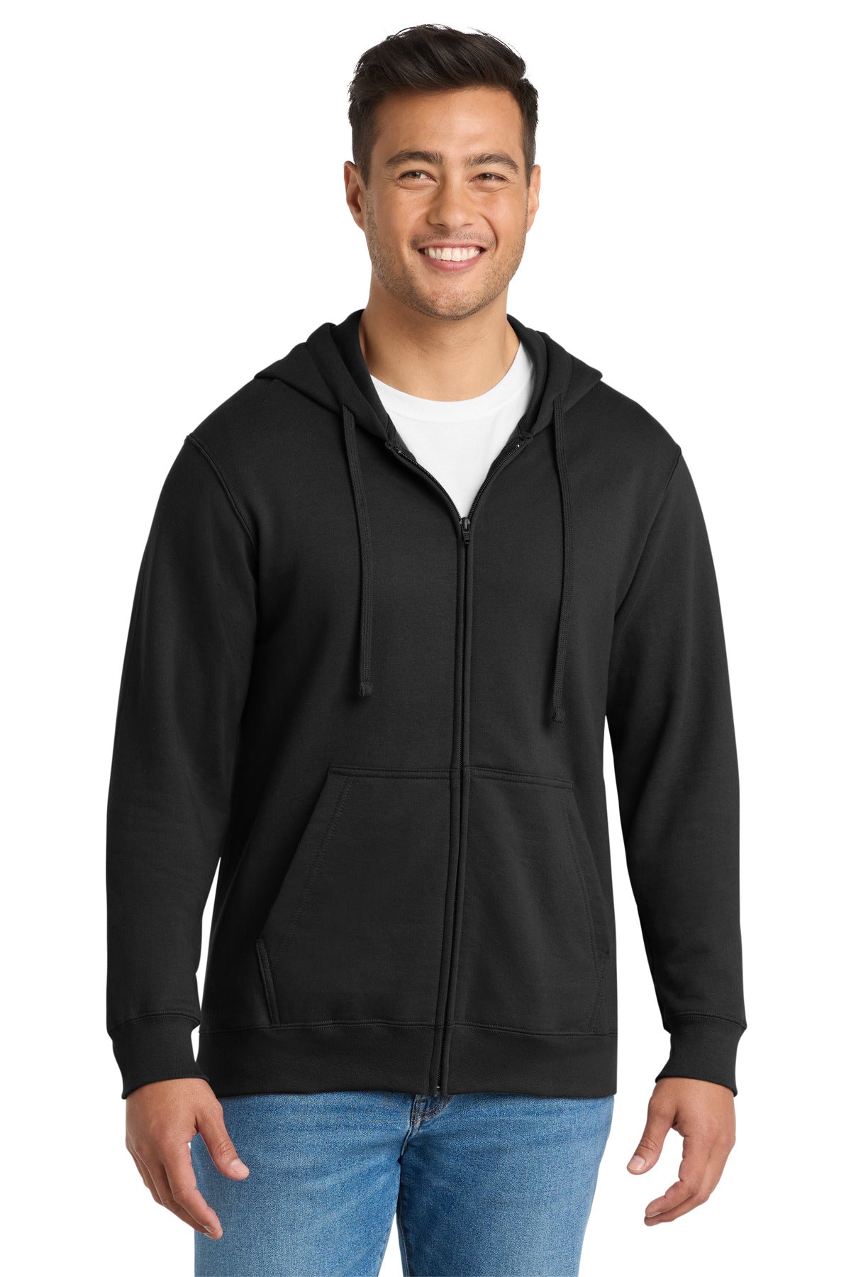 Custom Jet Black Fan Favorite Fleece Full-Zip Hoodie PC850ZH, personalized by SanCanDo Swag in Argyle, TX