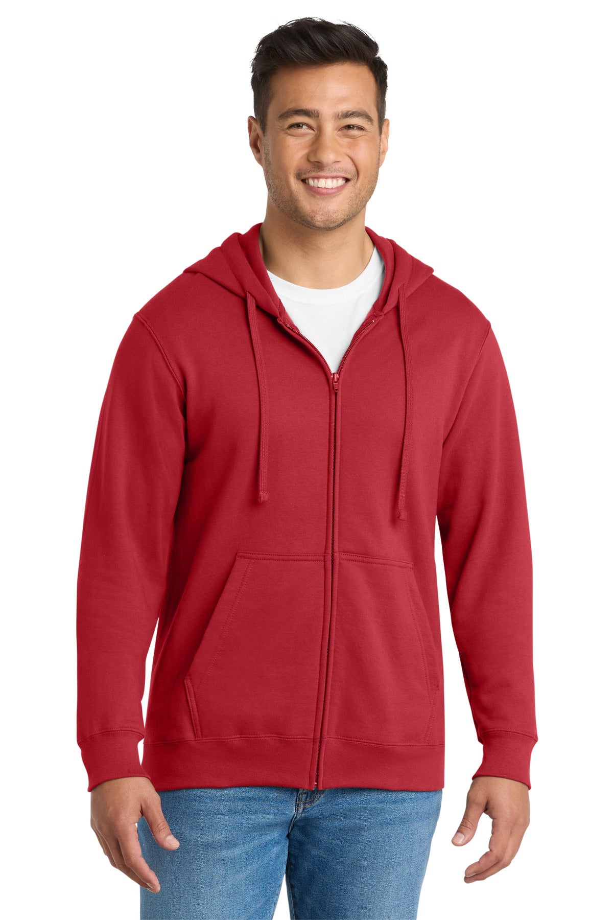 Custom Team Cardinal Fan Favorite Fleece Full-Zip Hoodie PC850ZH, personalized by SanCanDo Swag in Argyle, TX