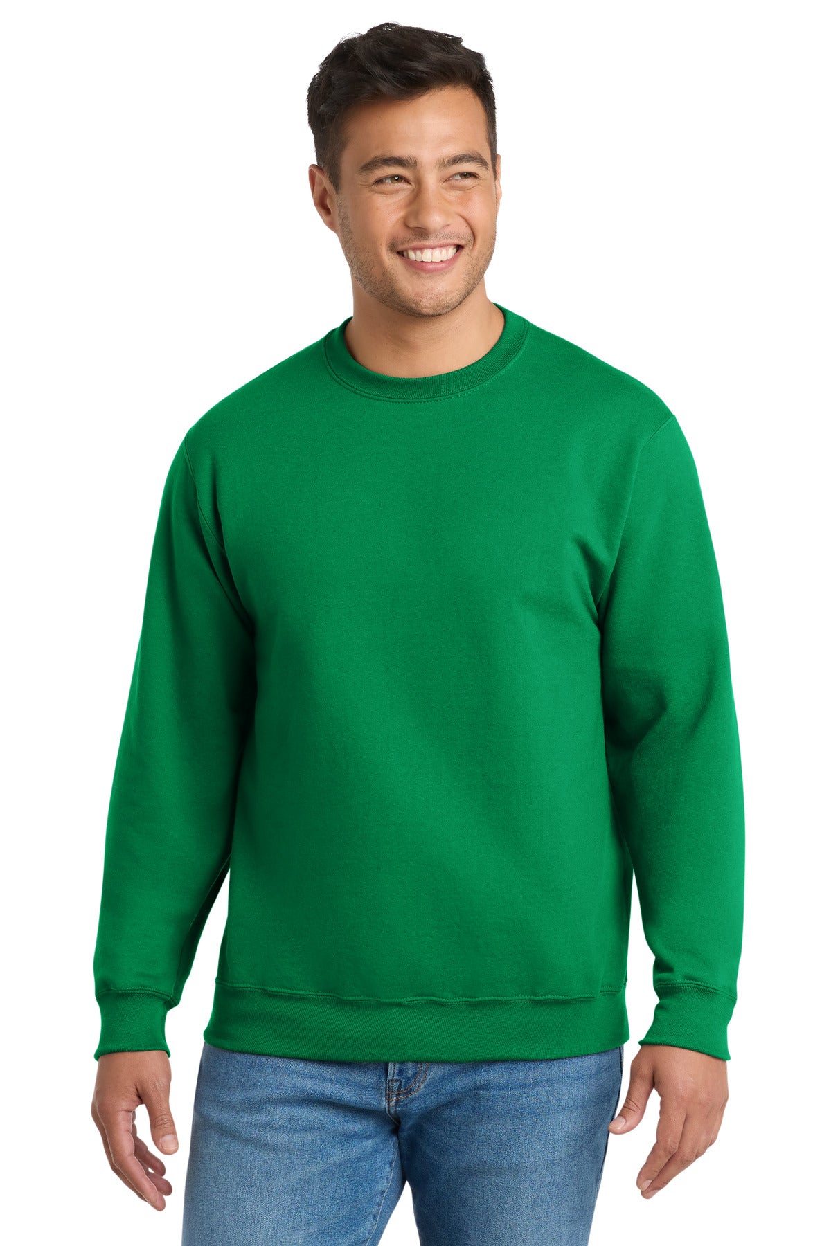 Custom Kelly Essential Fleece Crewneck PC90, personalized by SanCanDo Swag in Argyle, TX