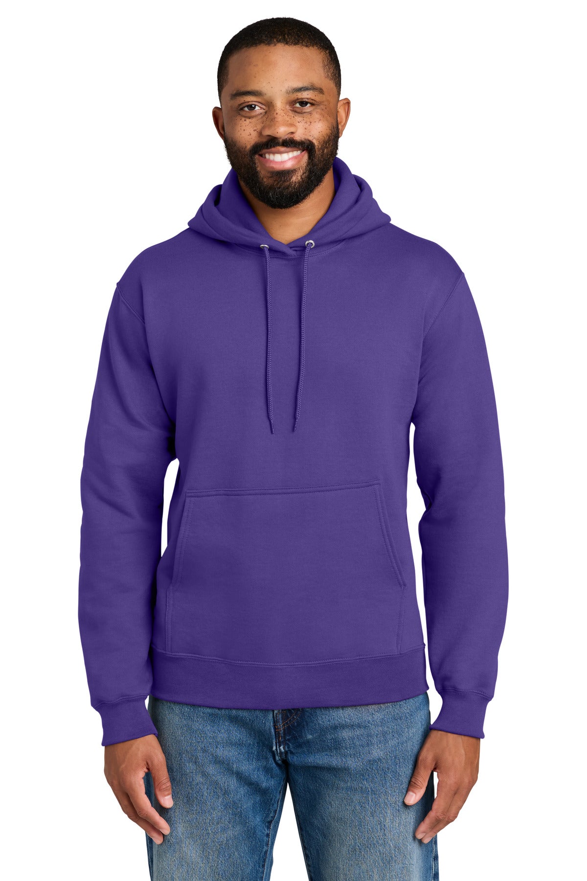 Custom Purple Essential Fleece Hoodie PC90H, personalized by SanCanDo Swag in Argyle, TX