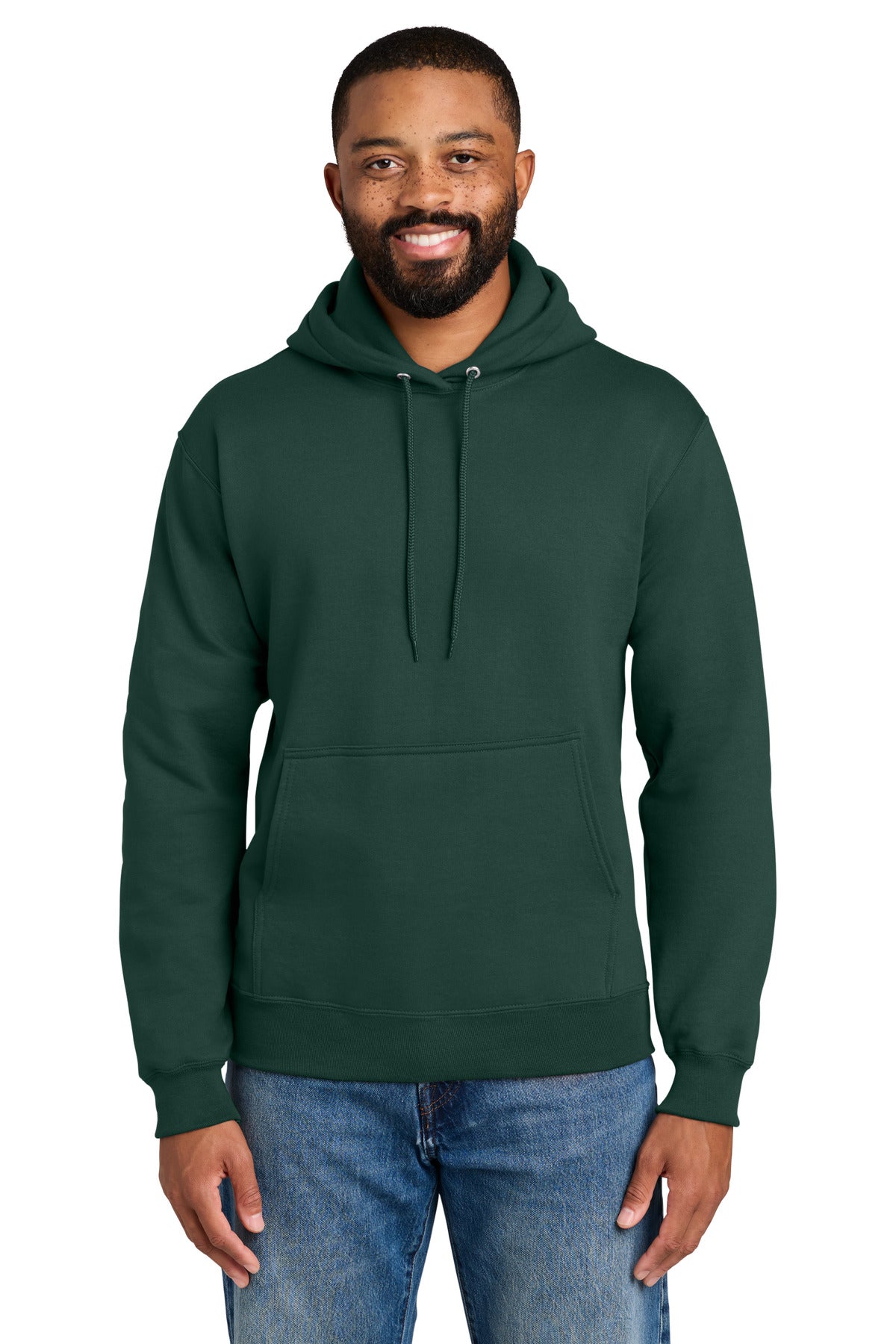 Custom Dark Green Tall Essential Fleece Hoodie PC90HT, personalized by SanCanDo Swag in Argyle, TX