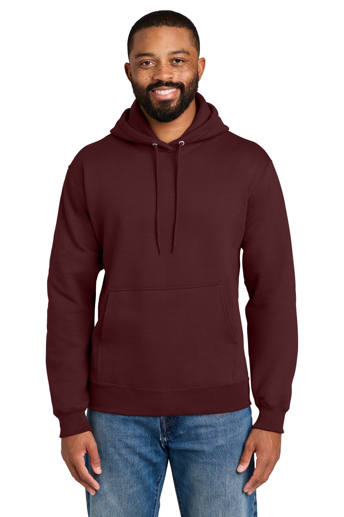 Custom Maroon Tall Essential Fleece Hoodie PC90HT, personalized by SanCanDo Swag in Argyle, TX