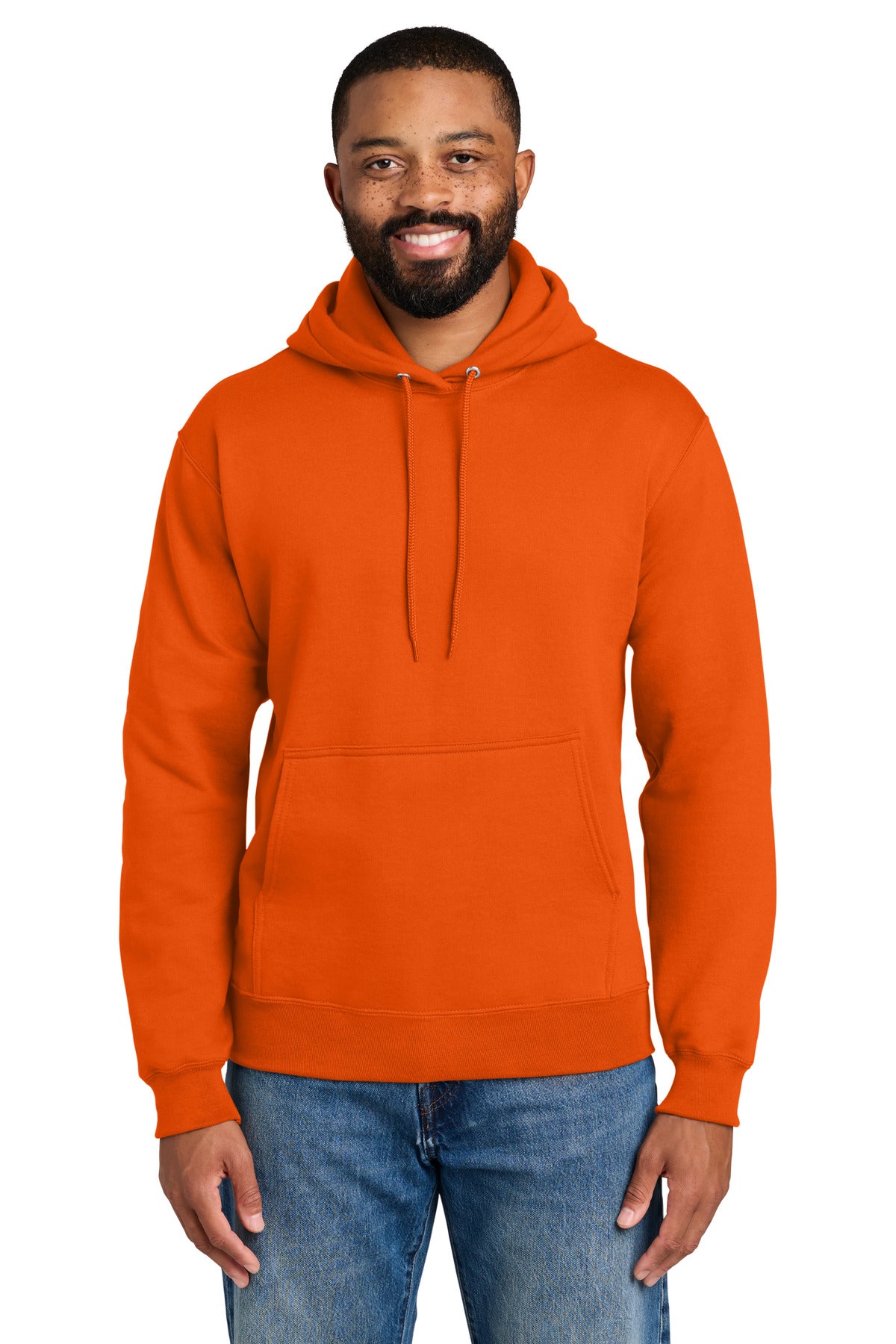 Custom Orange Tall Essential Fleece Hoodie PC90HT, personalized by SanCanDo Swag in Argyle, TX