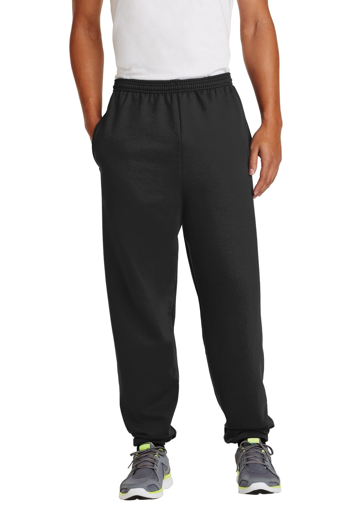 Custom Jet Black Essential Fleece Sweatpant with Pockets PC90P, personalized by SanCanDo Swag in Argyle, TX