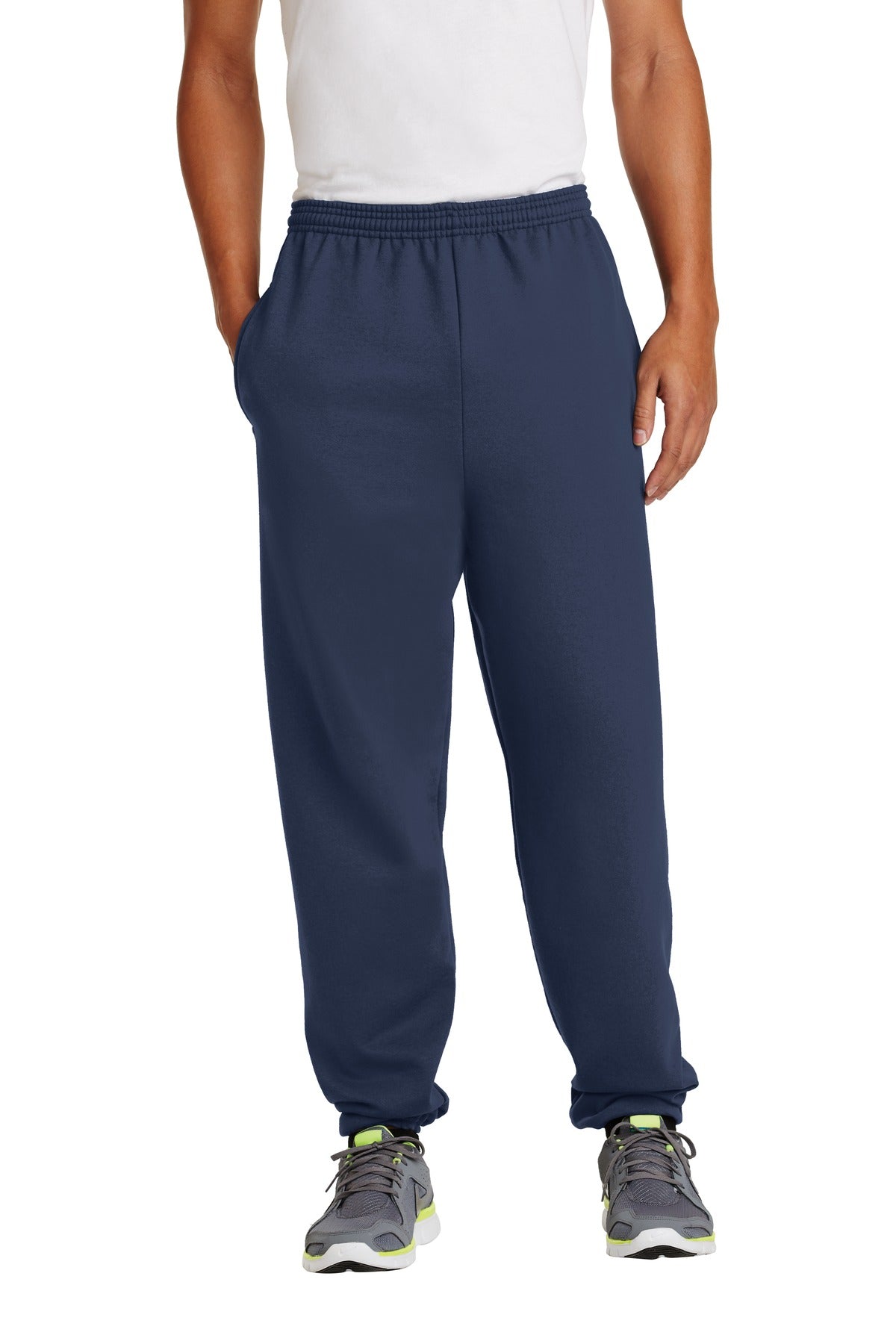 Custom Navy Essential Fleece Sweatpant with Pockets PC90P, personalized by SanCanDo Swag in Argyle, TX