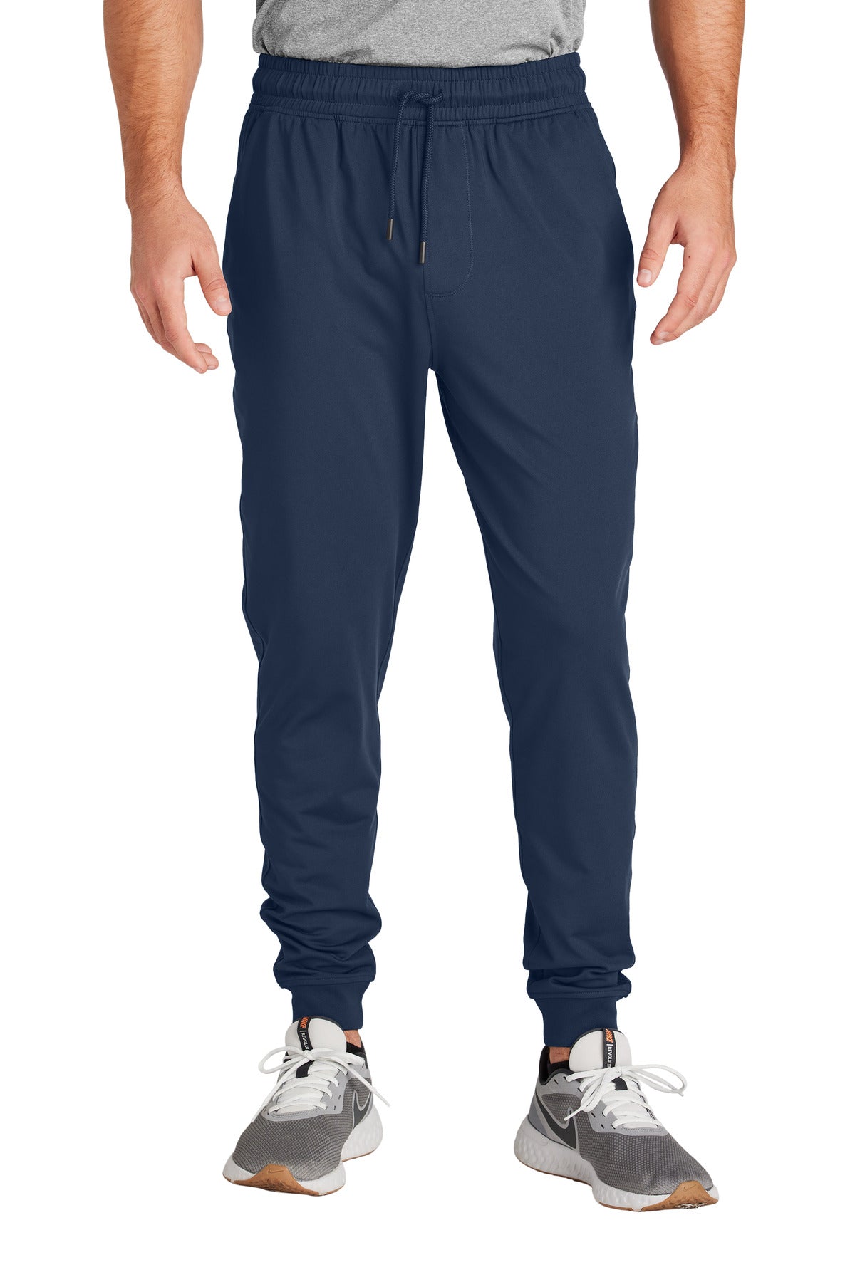 Custom True Navy Sport-Wick Stretch Jogger PST858, personalized by SanCanDo Swag in Argyle, TX