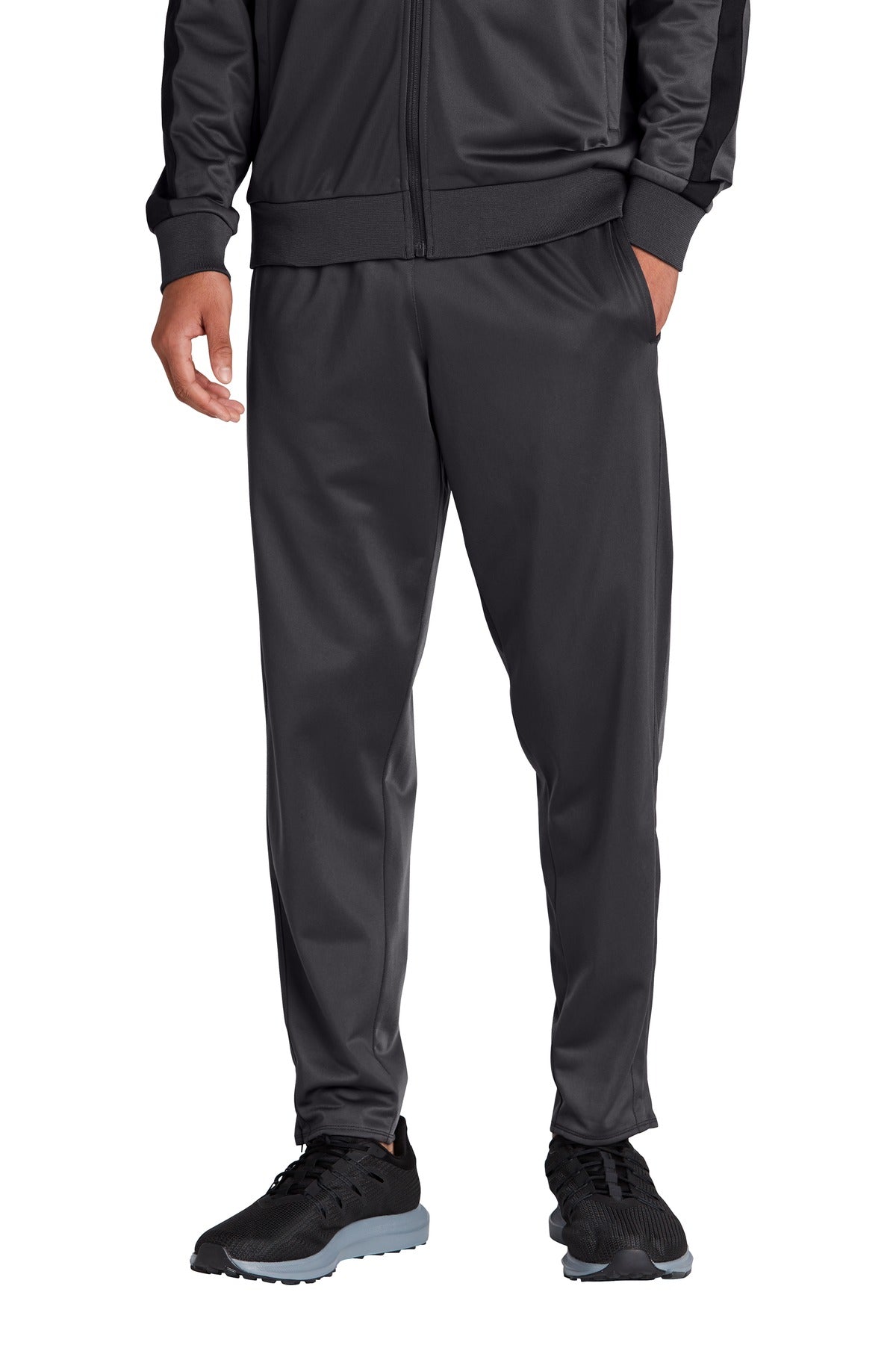 Custom Graphite Tricot Track Jogger PST95, personalized by SanCanDo Swag in Argyle, TX