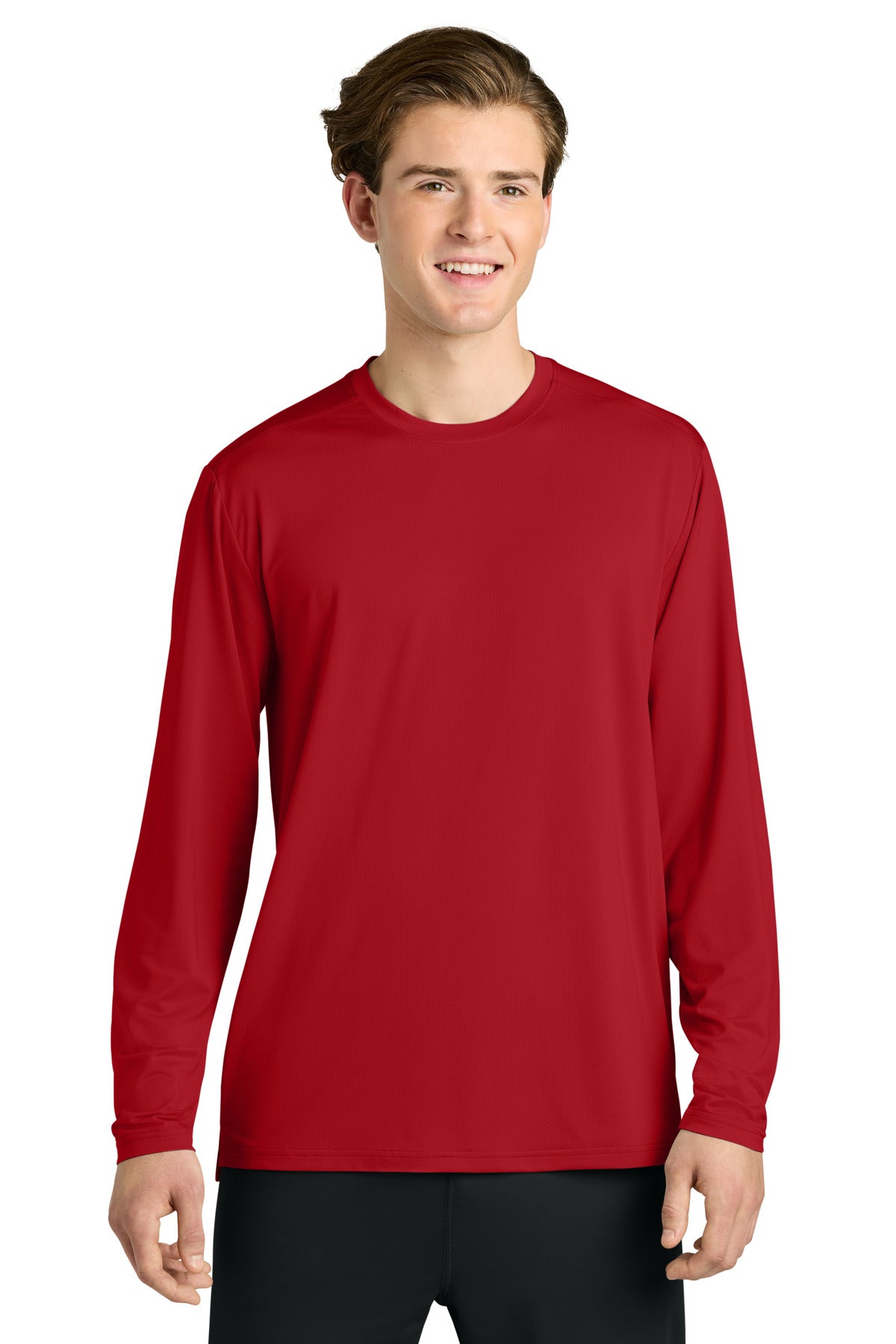 Custom Red Clutch Long Sleeve Tee RA7110LS, personalized by SanCanDo Swag in Argyle, TX