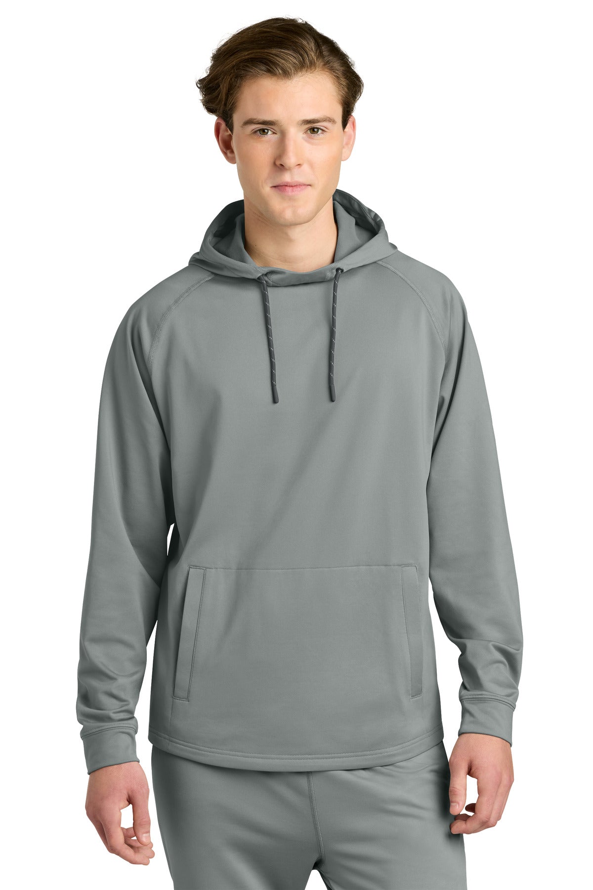 Custom Grey Fleece Long Sleeve Hoodie RA7200LSH, personalized by SanCanDo Swag in Argyle, TX
