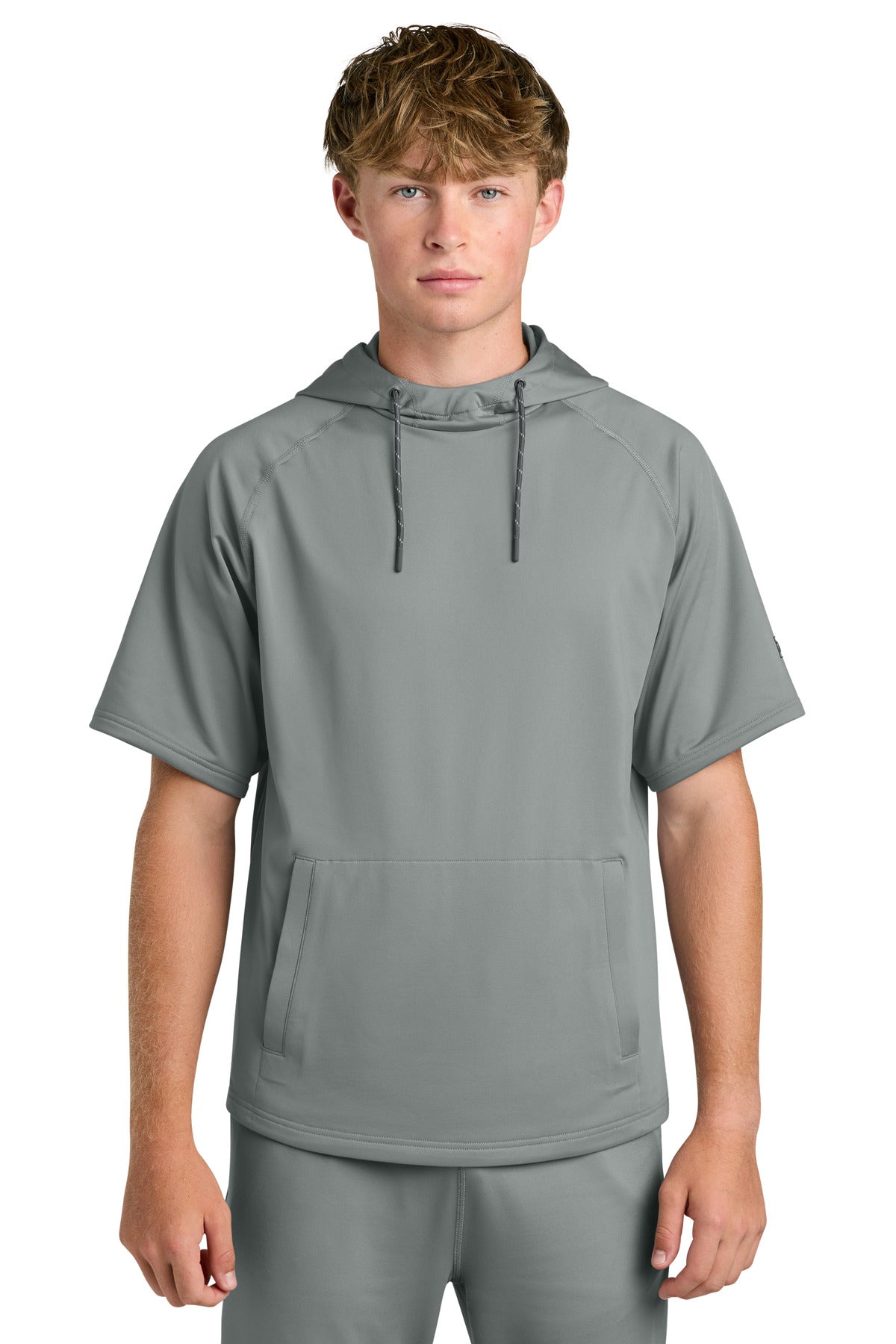 Custom Grey Fleece Short Sleeve Hoodie RA7200SSH, personalized by SanCanDo Swag in Argyle, TX