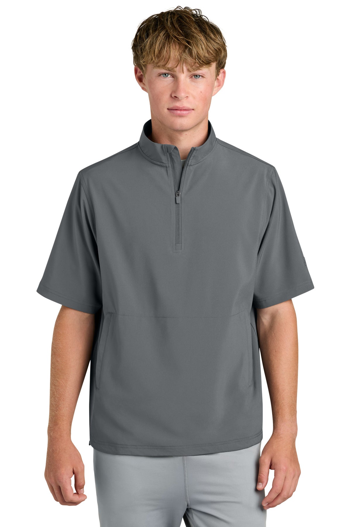 Custom Charcoal Barrage Wind Shirt RA7400SSQ, personalized by SanCanDo Swag in Argyle, TX