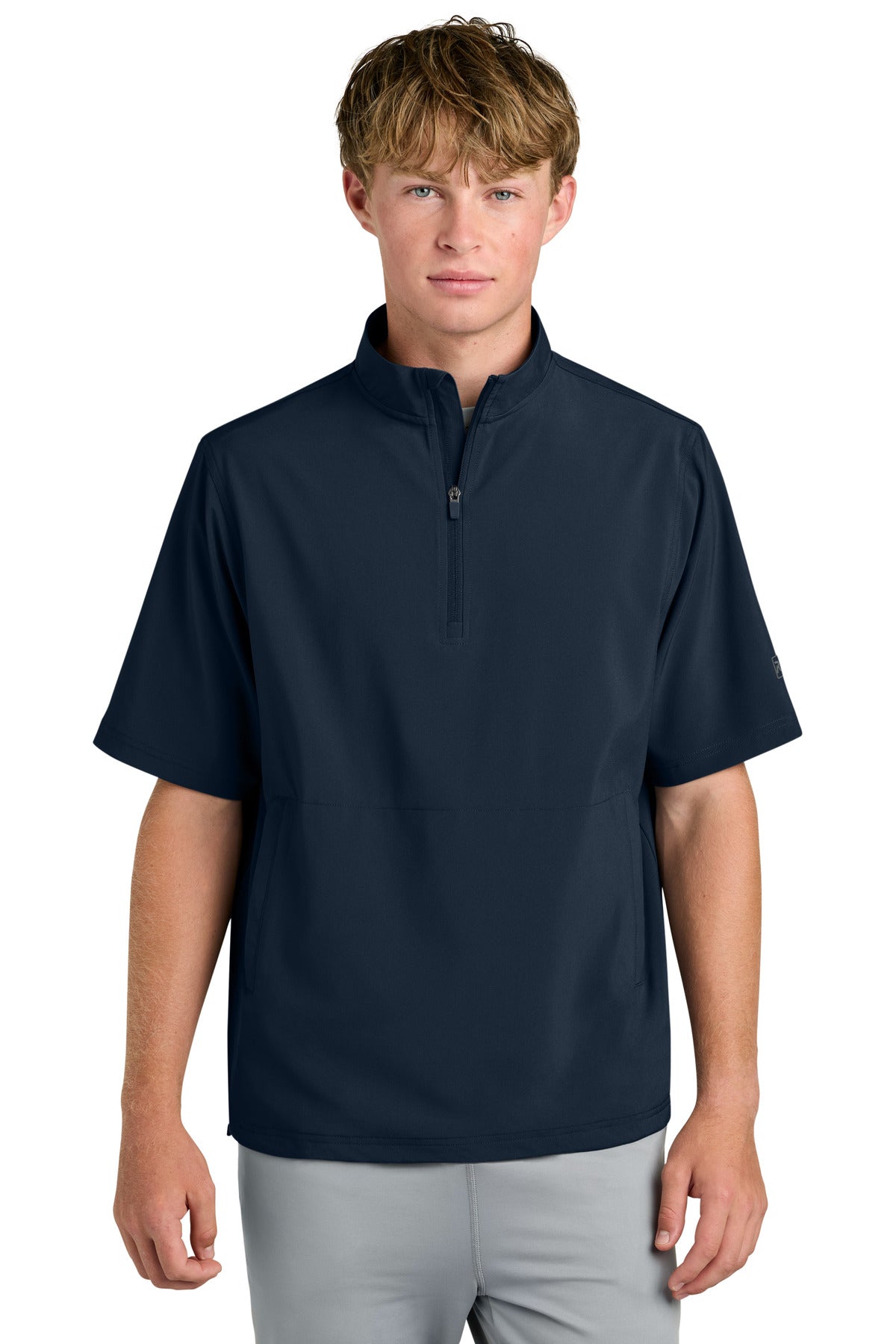 Custom Navy Barrage Wind Shirt RA7400SSQ, personalized by SanCanDo Swag in Argyle, TX