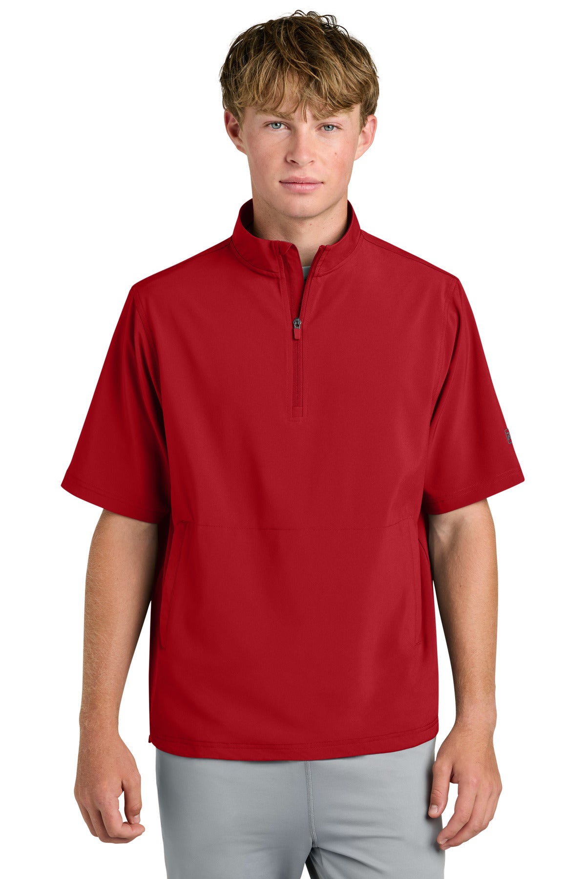 Custom Red Barrage Wind Shirt RA7400SSQ, personalized by SanCanDo Swag in Argyle, TX