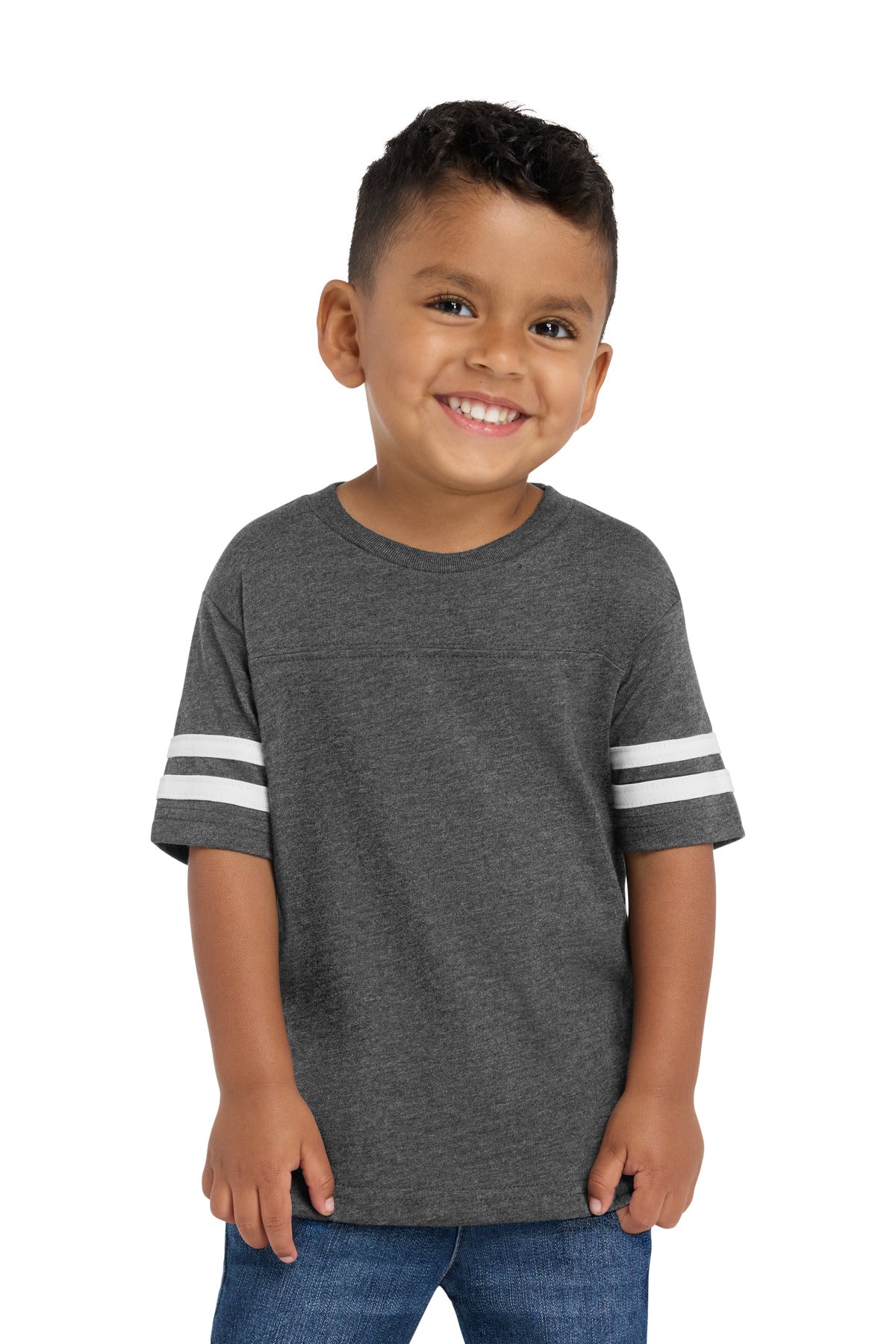 Custom Vintage Smoke/ Blended White Toddler Football Fine Jersey Tee RS3037, personalized by SanCanDo Swag in Argyle, TX