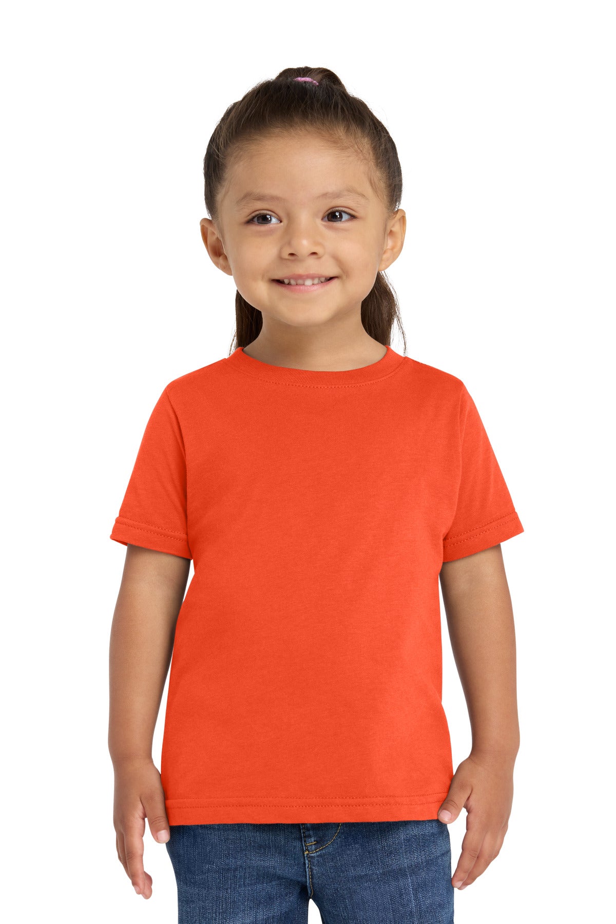 Custom Orange Toddler Fine Jersey Tee RS3321, personalized by SanCanDo Swag in Argyle, TX