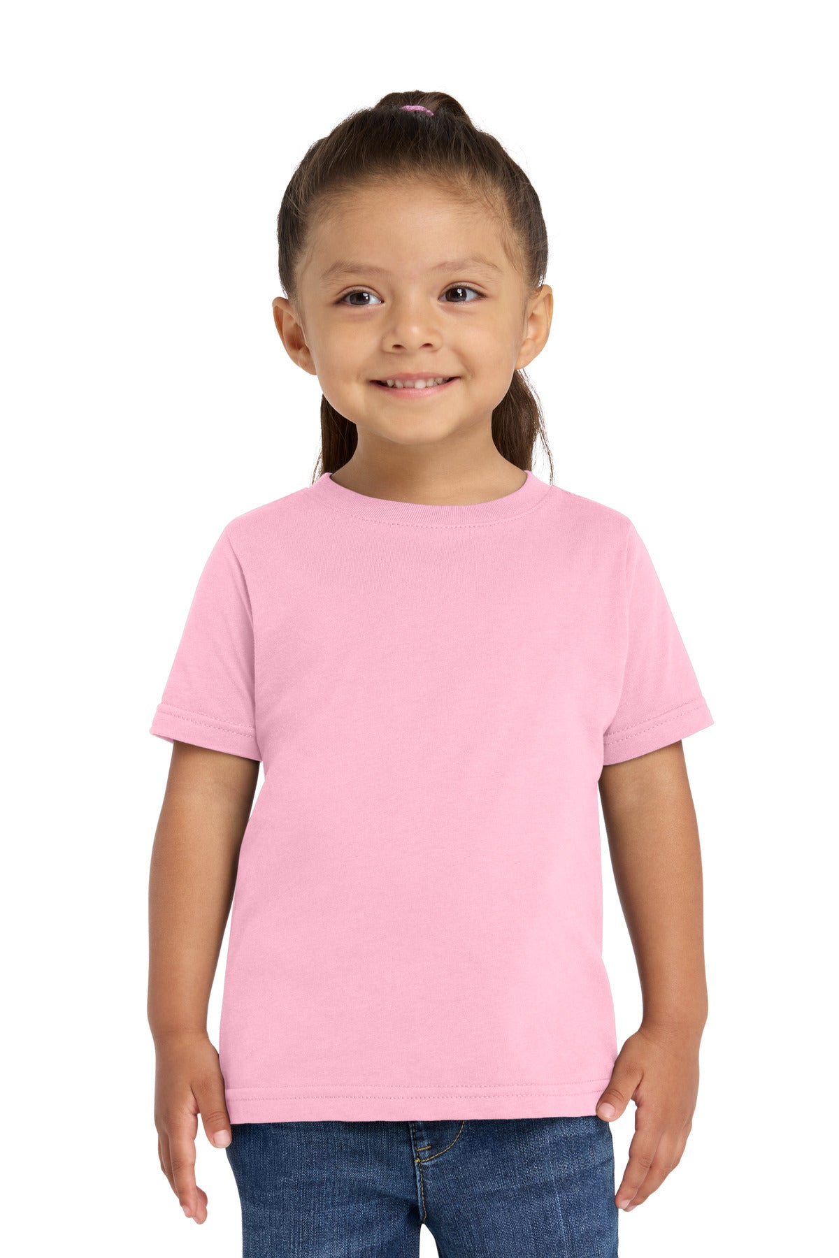Custom Pink Toddler Fine Jersey Tee RS3321, personalized by SanCanDo Swag in Argyle, TX