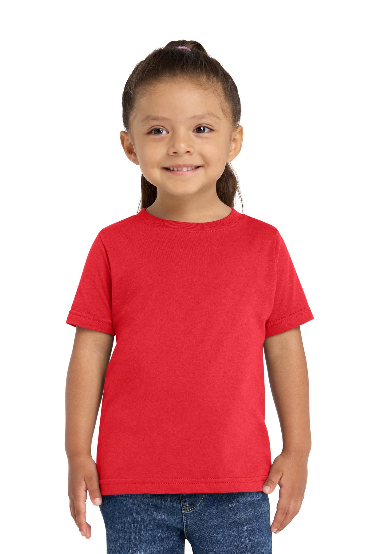 Custom Red Toddler Fine Jersey Tee RS3321, personalized by SanCanDo Swag in Argyle, TX