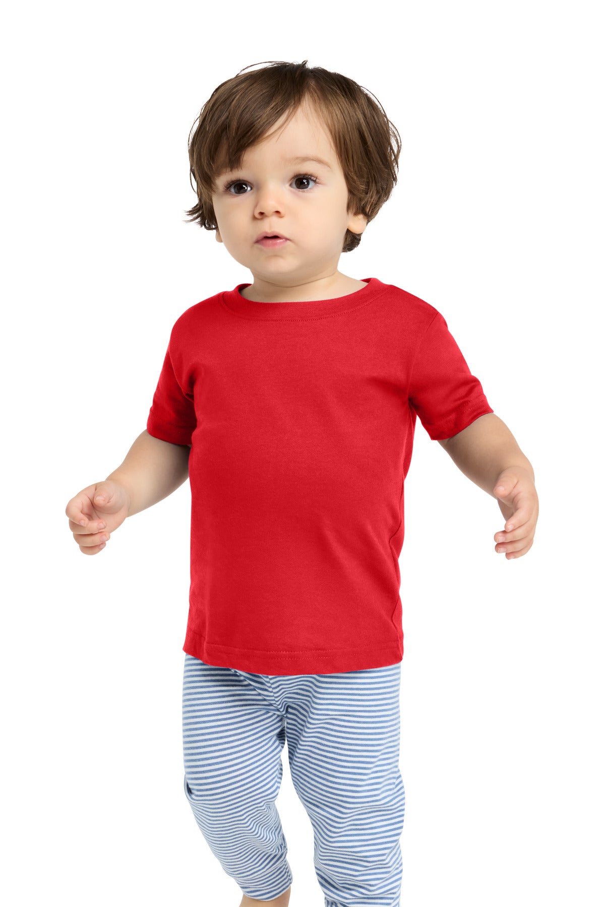 Custom Red Infant Fine Jersey Tee RS3322, personalized by SanCanDo Swag in Argyle, TX