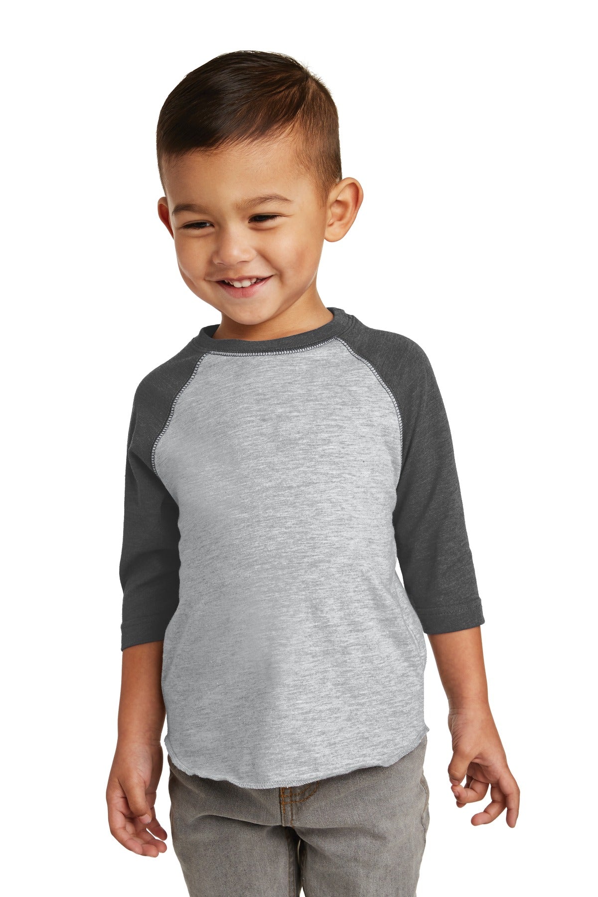 Custom Vintage Heather/ Vintage Smoke Toddler Baseball Fine Jersey Tee RS3330, personalized by SanCanDo Swag in Argyle, TX