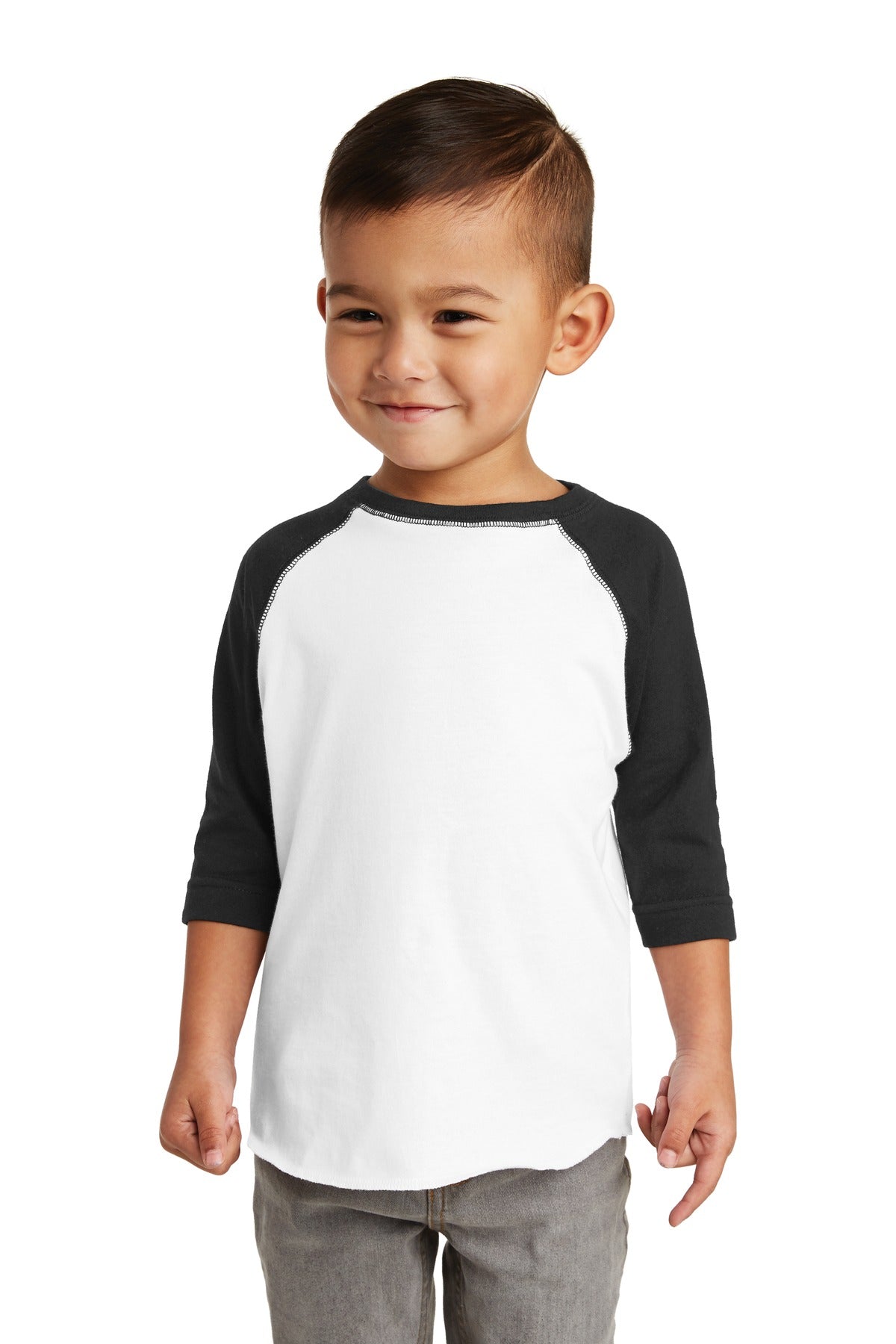 Custom White/ Black Toddler Baseball Fine Jersey Tee RS3330, personalized by SanCanDo Swag in Argyle, TX