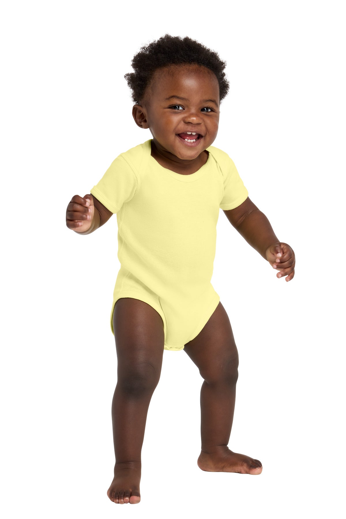 Custom Banana Infant Short Sleeve Baby Rib Bodysuit RS4400, personalized by SanCanDo Swag in Argyle, TX