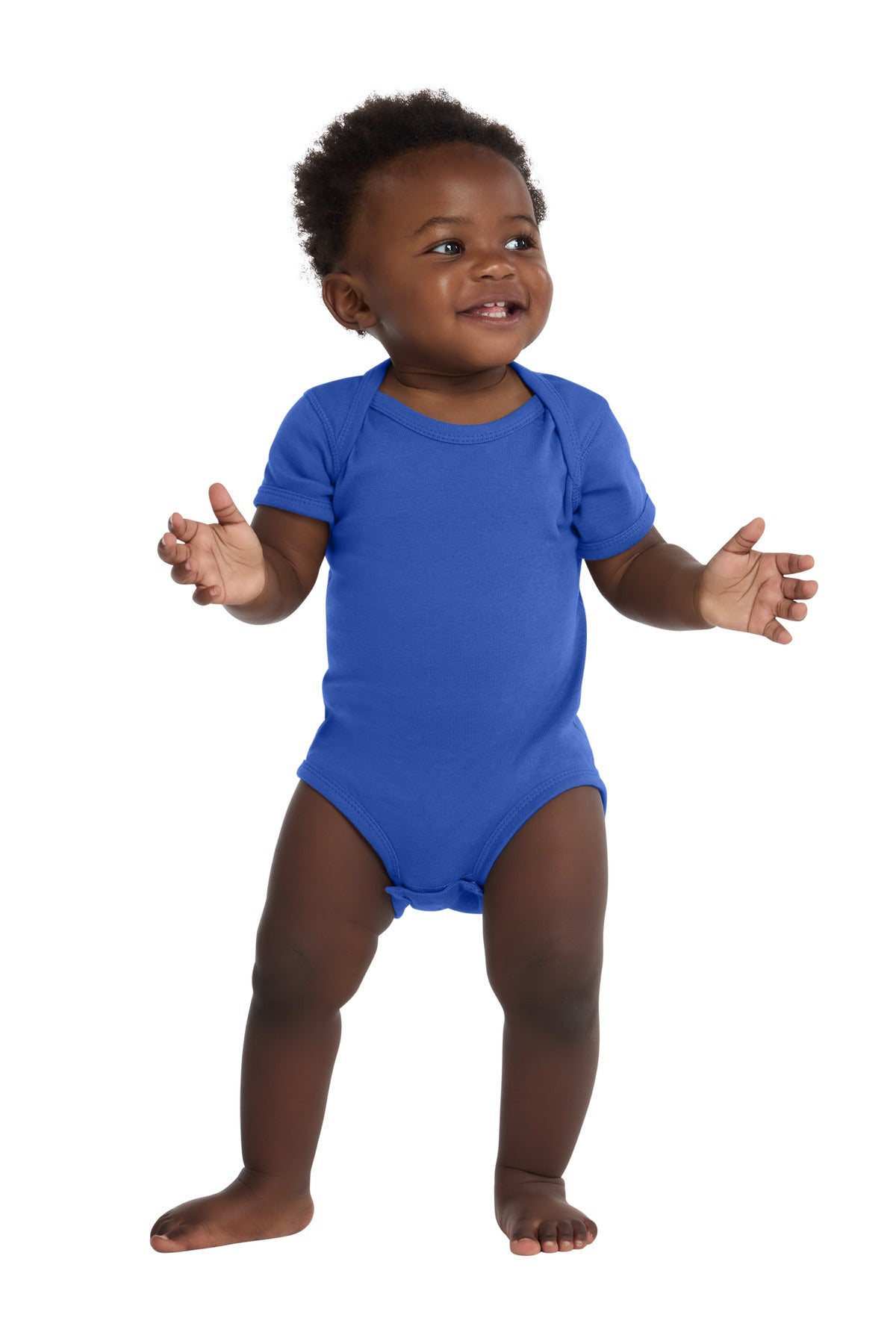 Custom Royal Infant Short Sleeve Baby Rib Bodysuit RS4400, personalized by SanCanDo Swag in Argyle, TX