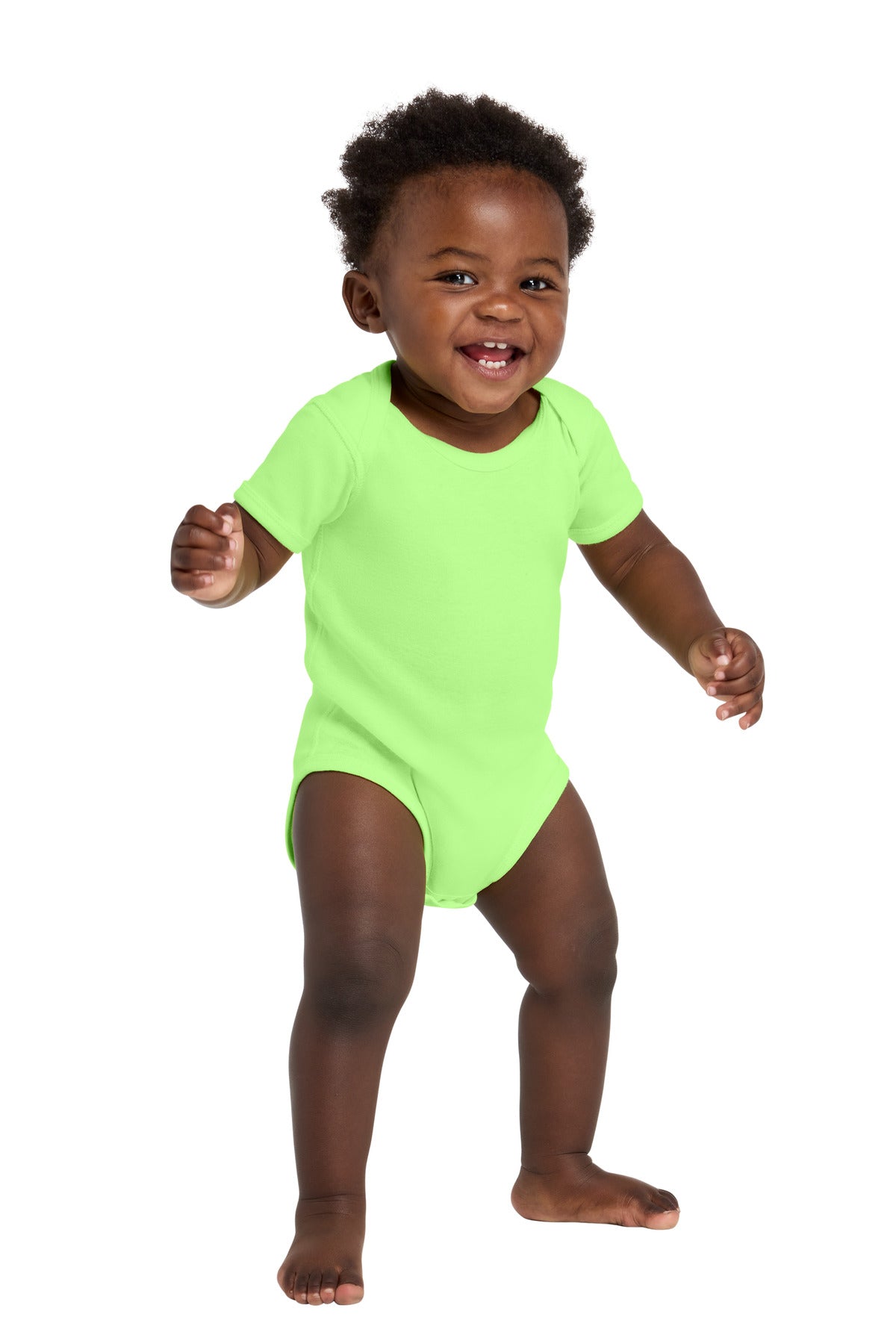 Custom Key Lime Infant Short Sleeve Baby Rib Bodysuit RS4400, personalized by SanCanDo Swag in Argyle, TX