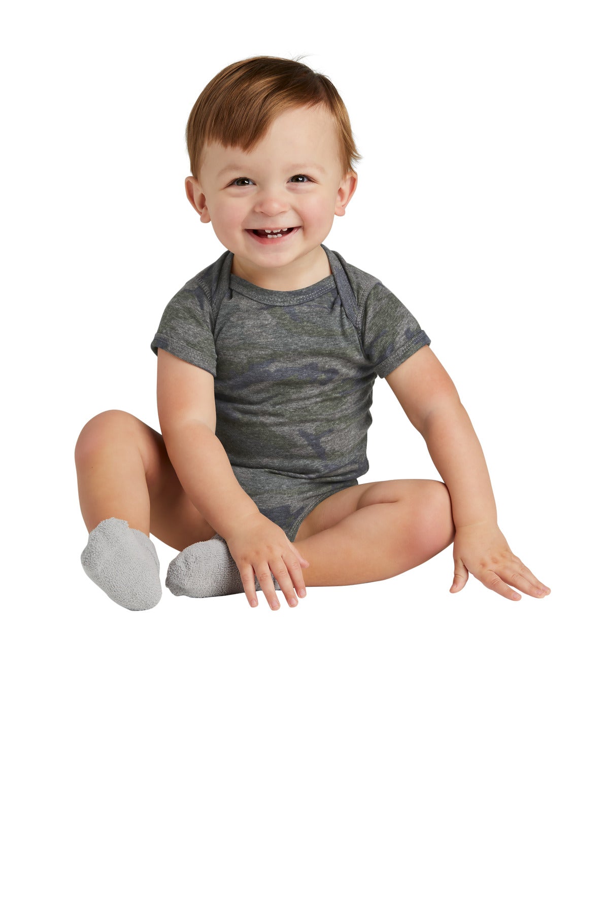 Custom Vintage Camo Infant Vintage Fine Jersey Bodysuit RS4424, personalized by SanCanDo Swag in Argyle, TX