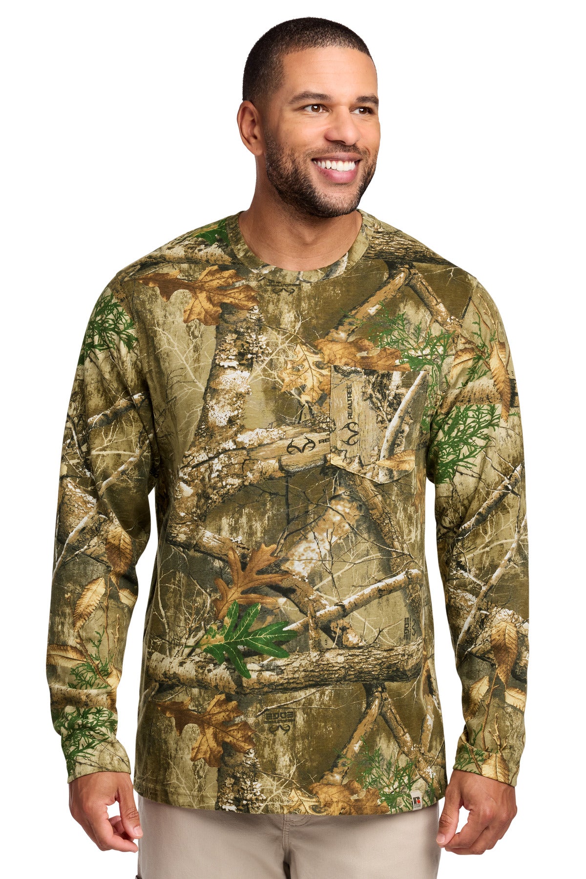 Custom Realtree Edge Realtree Long Sleeve Pocket Tee RU100LSP, personalized by SanCanDo Swag in Argyle, TX