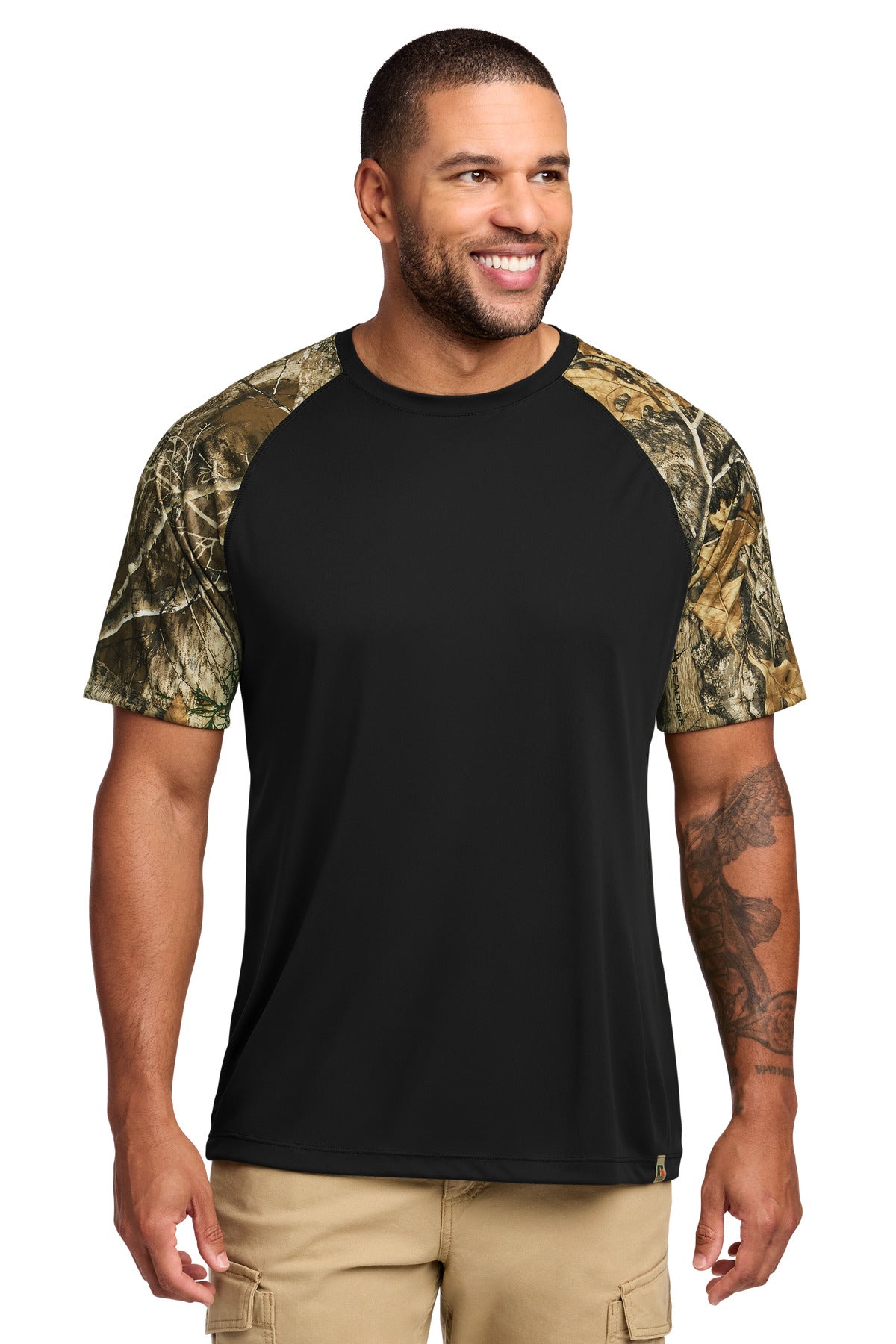 Custom Black/ Realtree Edge Realtree Colorblock Performance Tee RU151, personalized by SanCanDo Swag in Argyle, TX