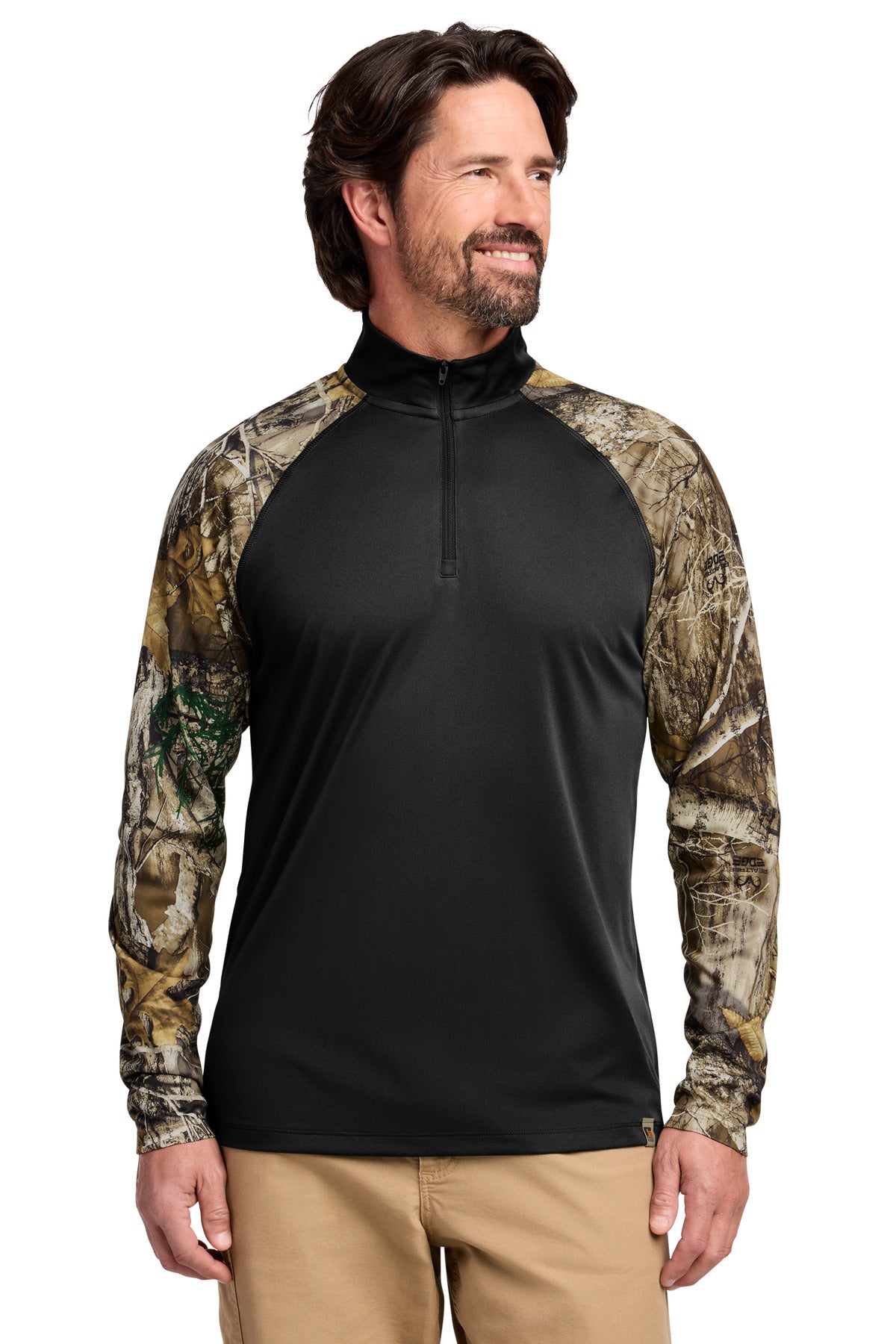 Custom Black/ Realtree Edge Realtree Colorblock Performance 1/4-Zip RU152, personalized by SanCanDo Swag in Argyle, TX