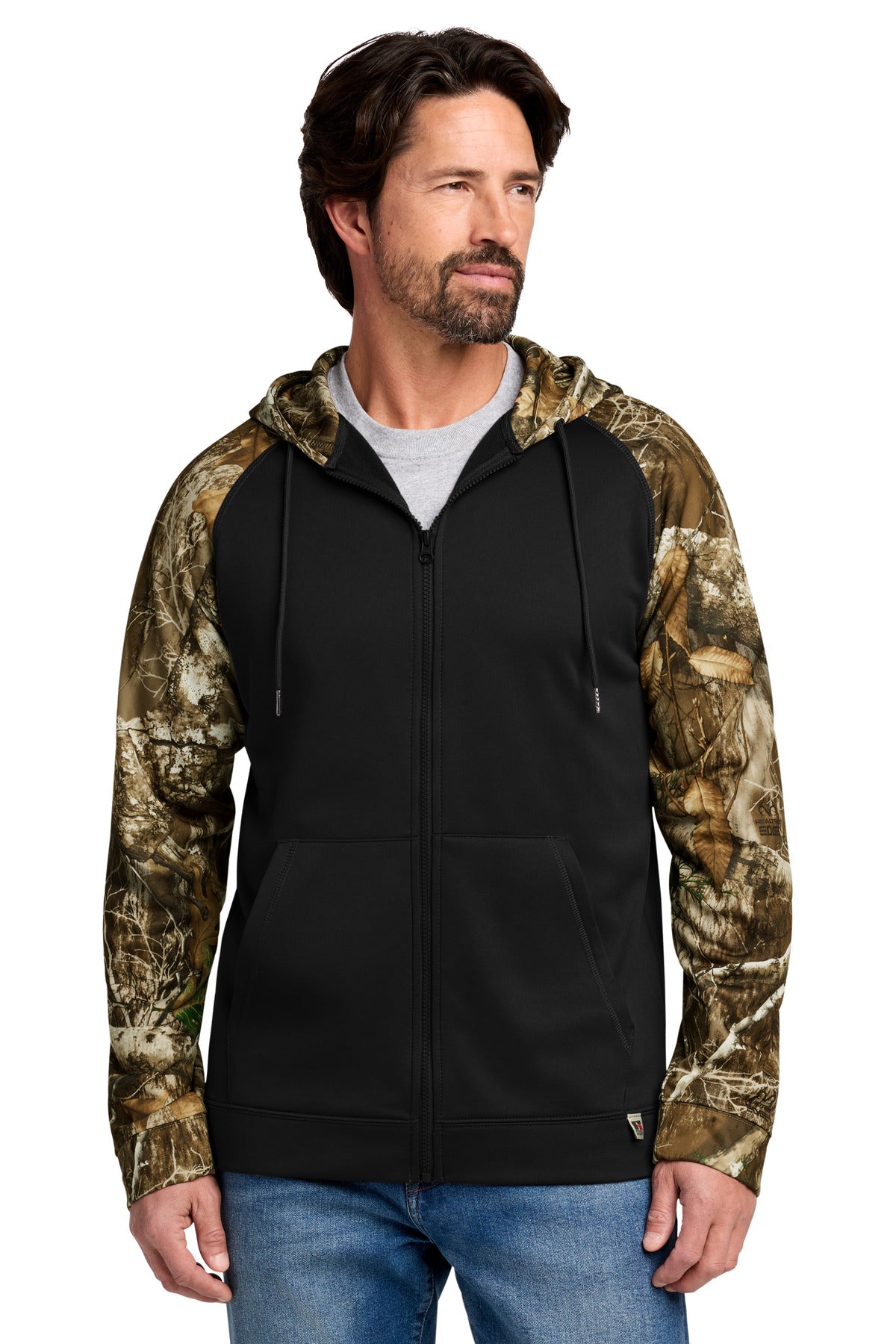 Custom Black/ Realtree Edge Performance Colorblock Full-Zip Hoodie RU452, personalized by SanCanDo Swag in Argyle, TX
