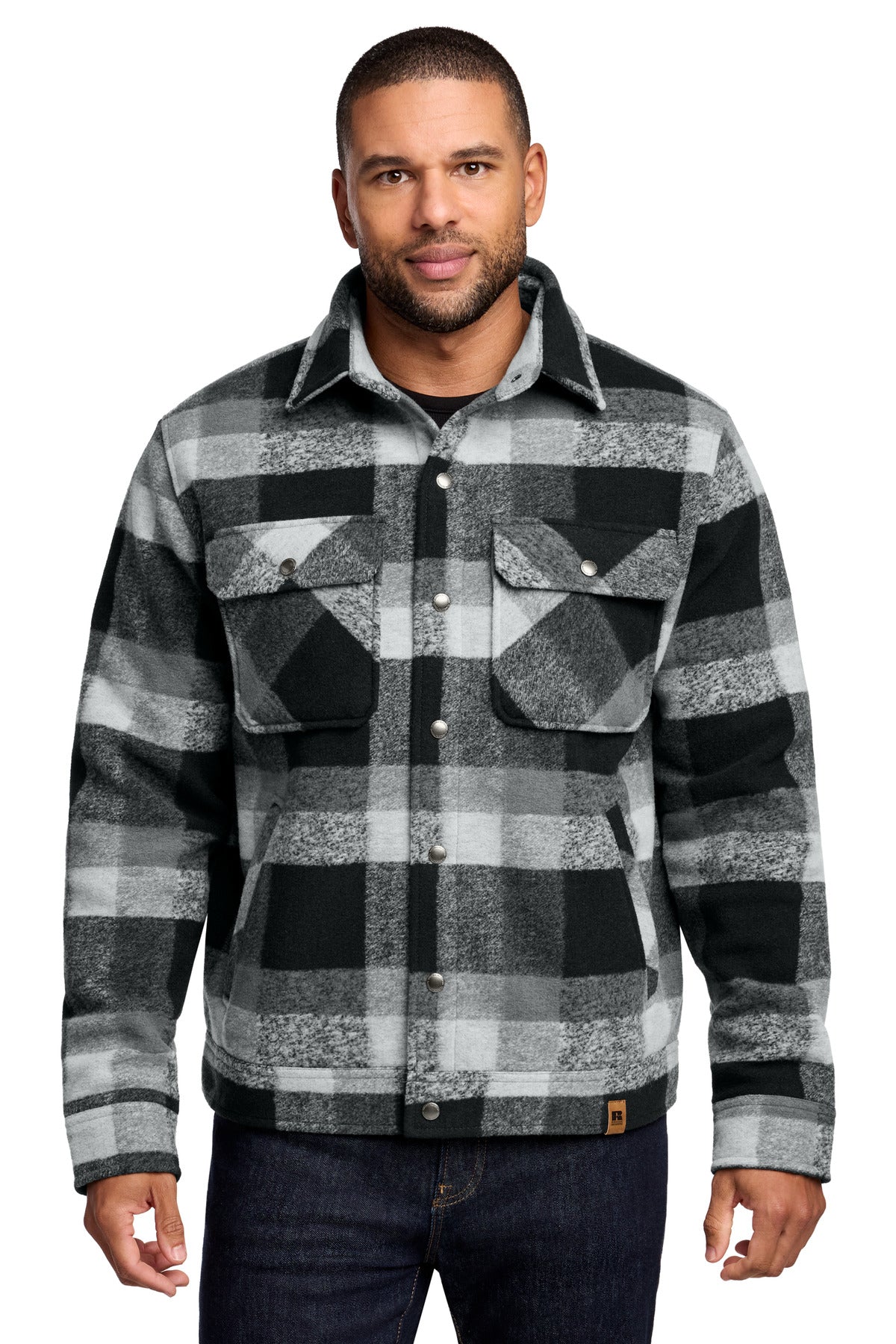 Custom Deep Black Plaid Basin Jacket RU550, personalized by SanCanDo Swag in Argyle, TX