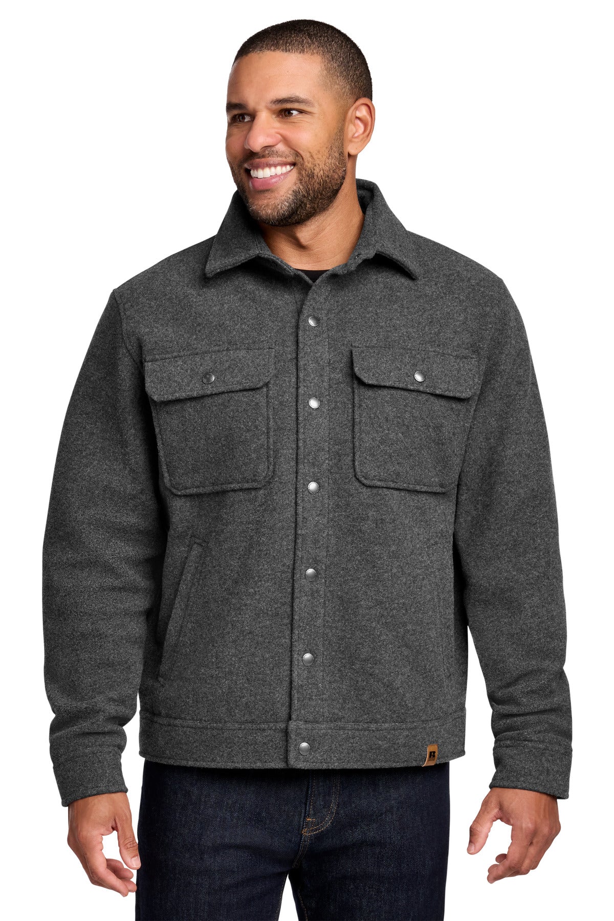 Custom Graphite Heather Basin Jacket RU550, personalized by SanCanDo Swag in Argyle, TX