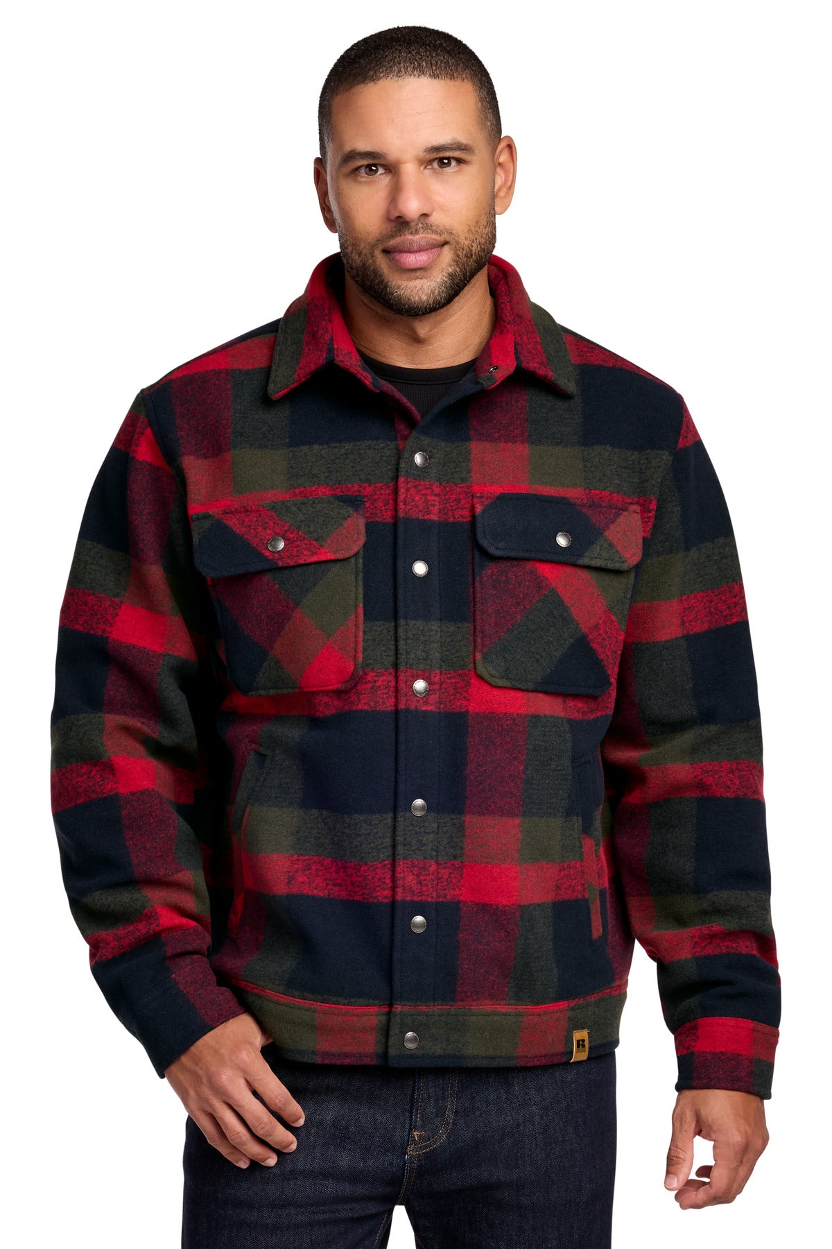 Custom Red Plaid Basin Jacket RU550, personalized by SanCanDo Swag in Argyle, TX