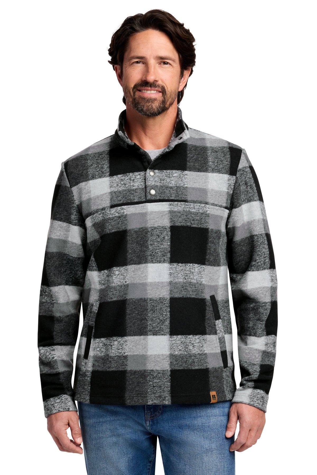 Custom Deep Black Plaid Basin Snap Pullover RU551 RU551, personalized by SanCanDo Swag in Argyle, TX