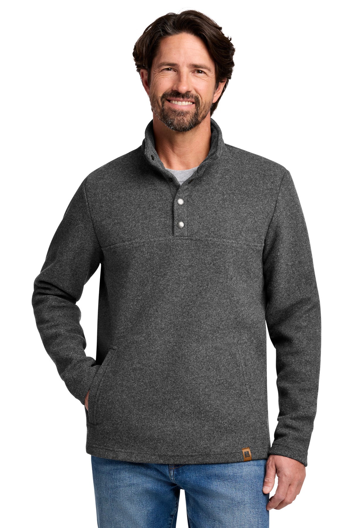 Custom Graphite Heather Basin Snap Pullover RU551 RU551, personalized by SanCanDo Swag in Argyle, TX