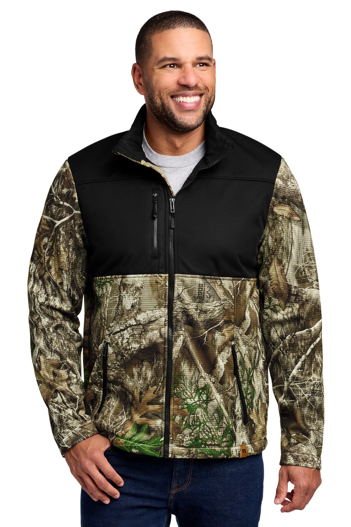 Custom Deep Black/ Realtree Edge Realtree Atlas Colorblock Soft Shell RU601, personalized by SanCanDo Swag in Argyle, TX