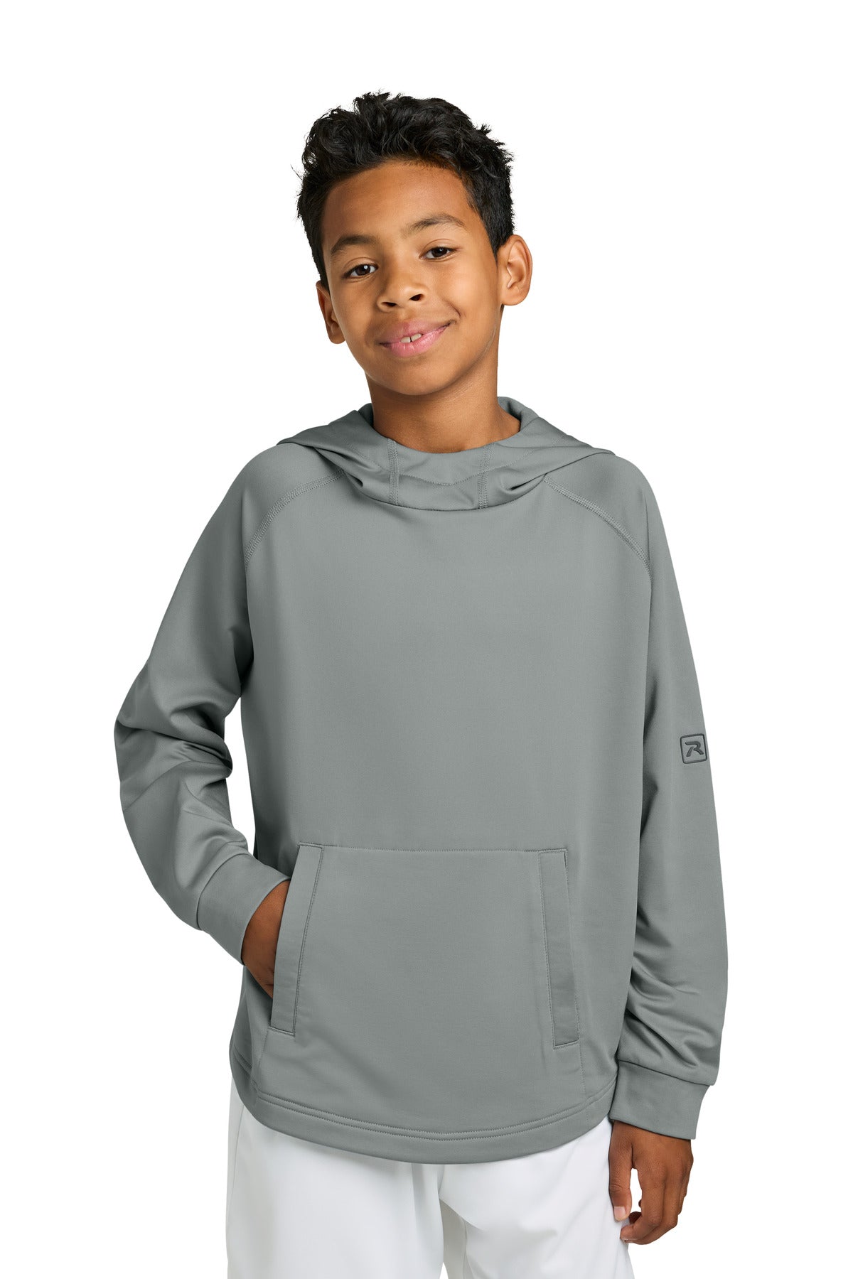 Custom Grey Fleece Long Sleeve Hoodie RY7200LSH, personalized by SanCanDo Swag in Argyle, TX