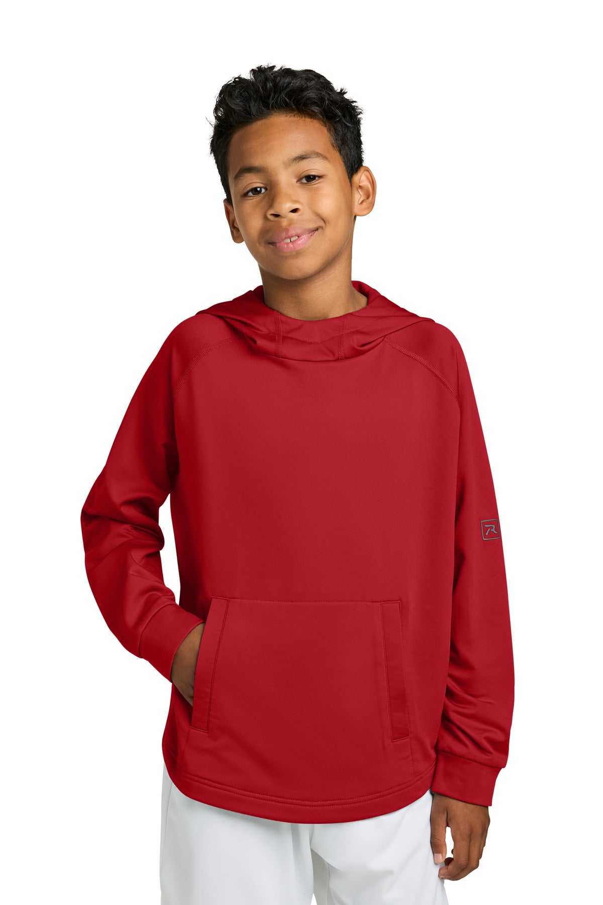 Custom Red Fleece Long Sleeve Hoodie RY7200LSH, personalized by SanCanDo Swag in Argyle, TX
